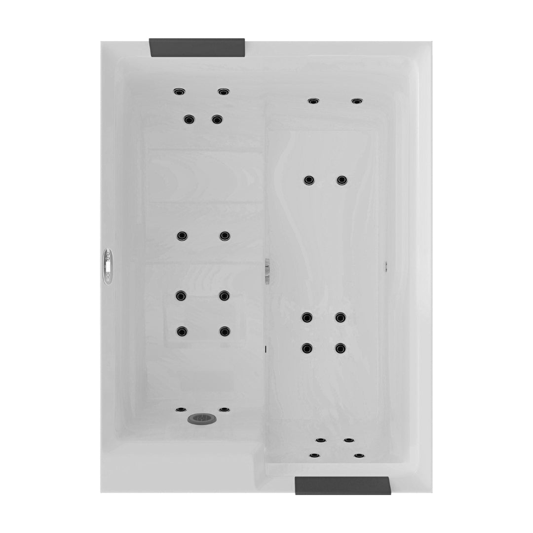 Outdoor whirlpool KORFU WHITE incl. cover + steps 190x140x70 cm frost-proof