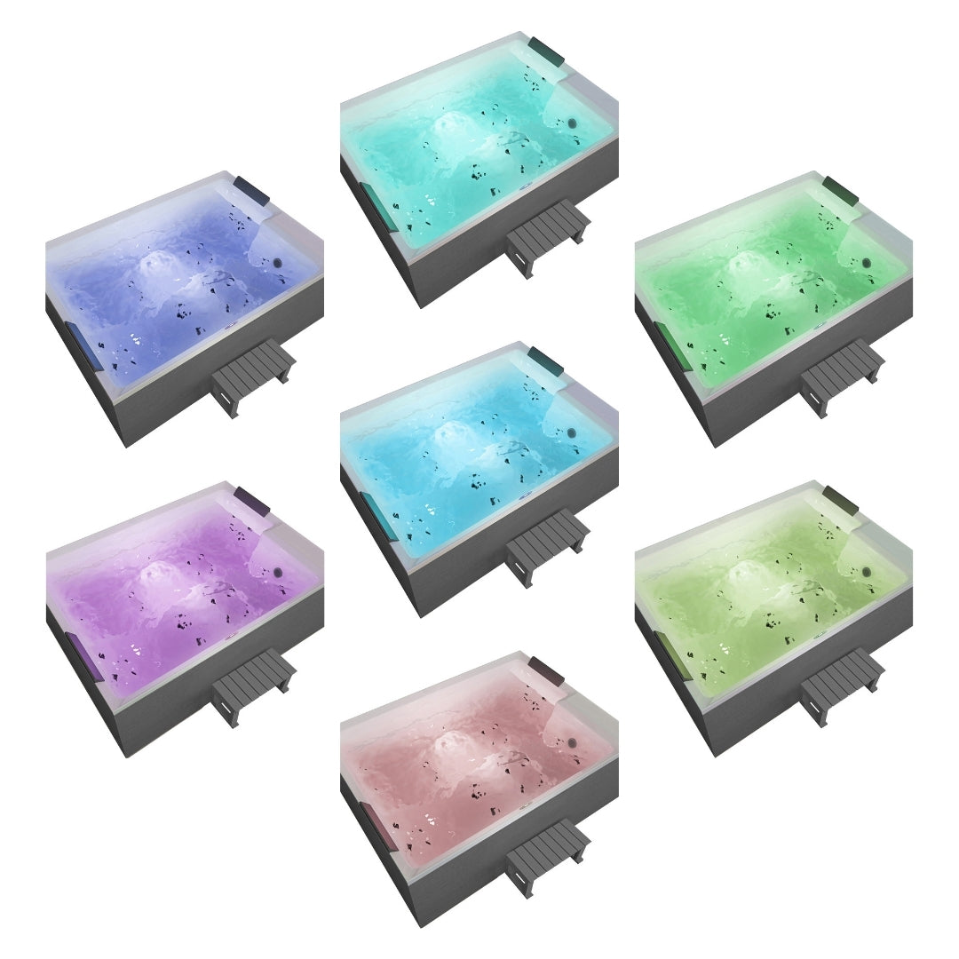 Outdoor whirlpool KORFU WHITE incl. cover + steps 190x140x70 cm frost-proof