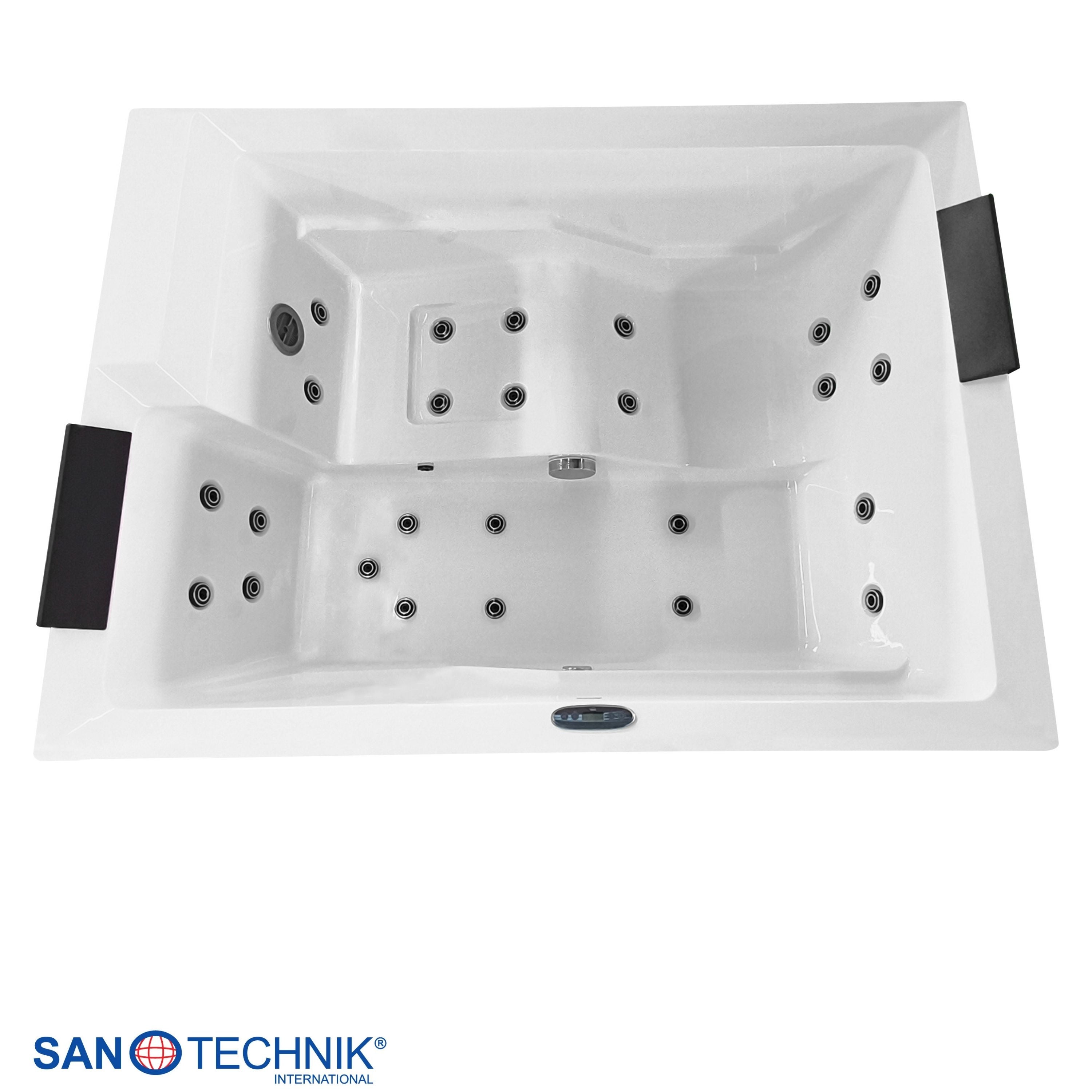 Outdoor Whirlpool KORFU WHITE inkl. Abdeckung + Stiege 190x140x70 cm frostsicher