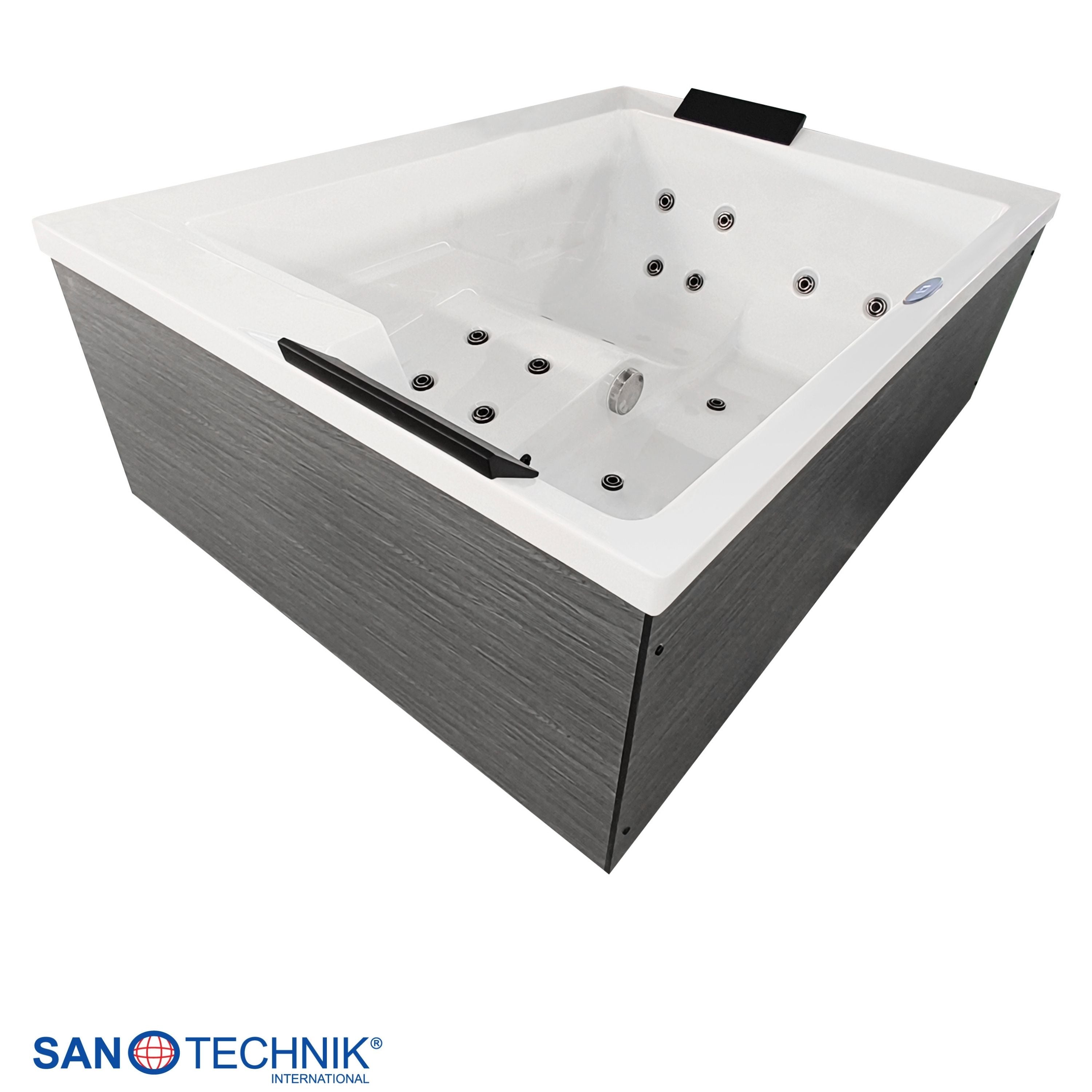 Outdoor whirlpool KORFU WHITE incl. cover + steps 190x140x70 cm frost-proof