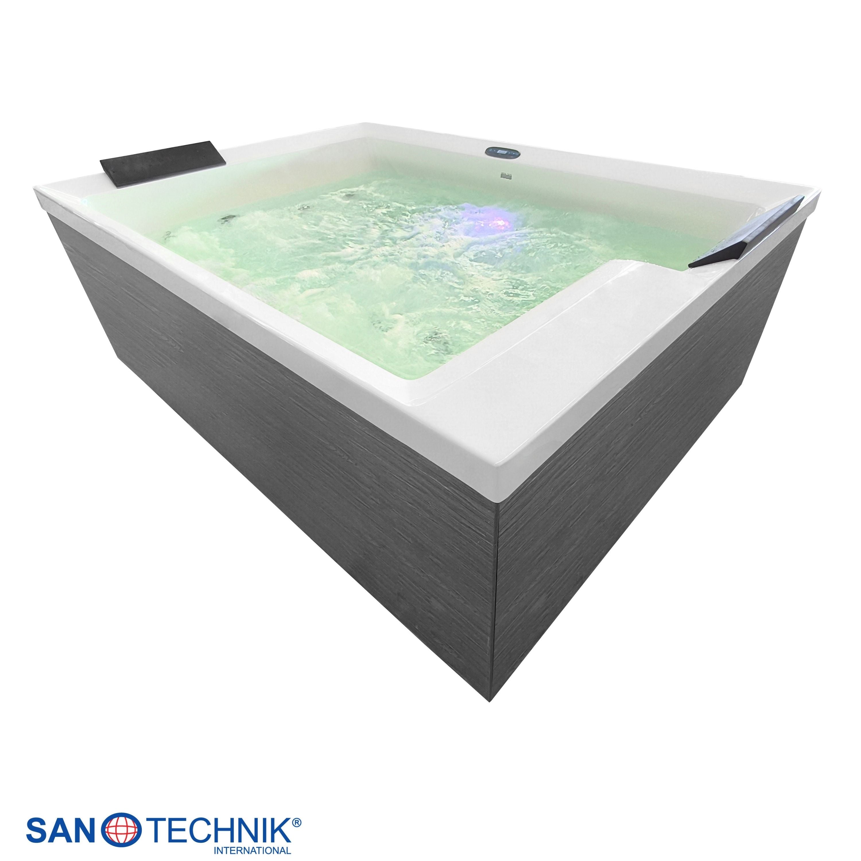 Outdoor whirlpool KORFU WHITE incl. cover + steps 190x140x70 cm frost-proof