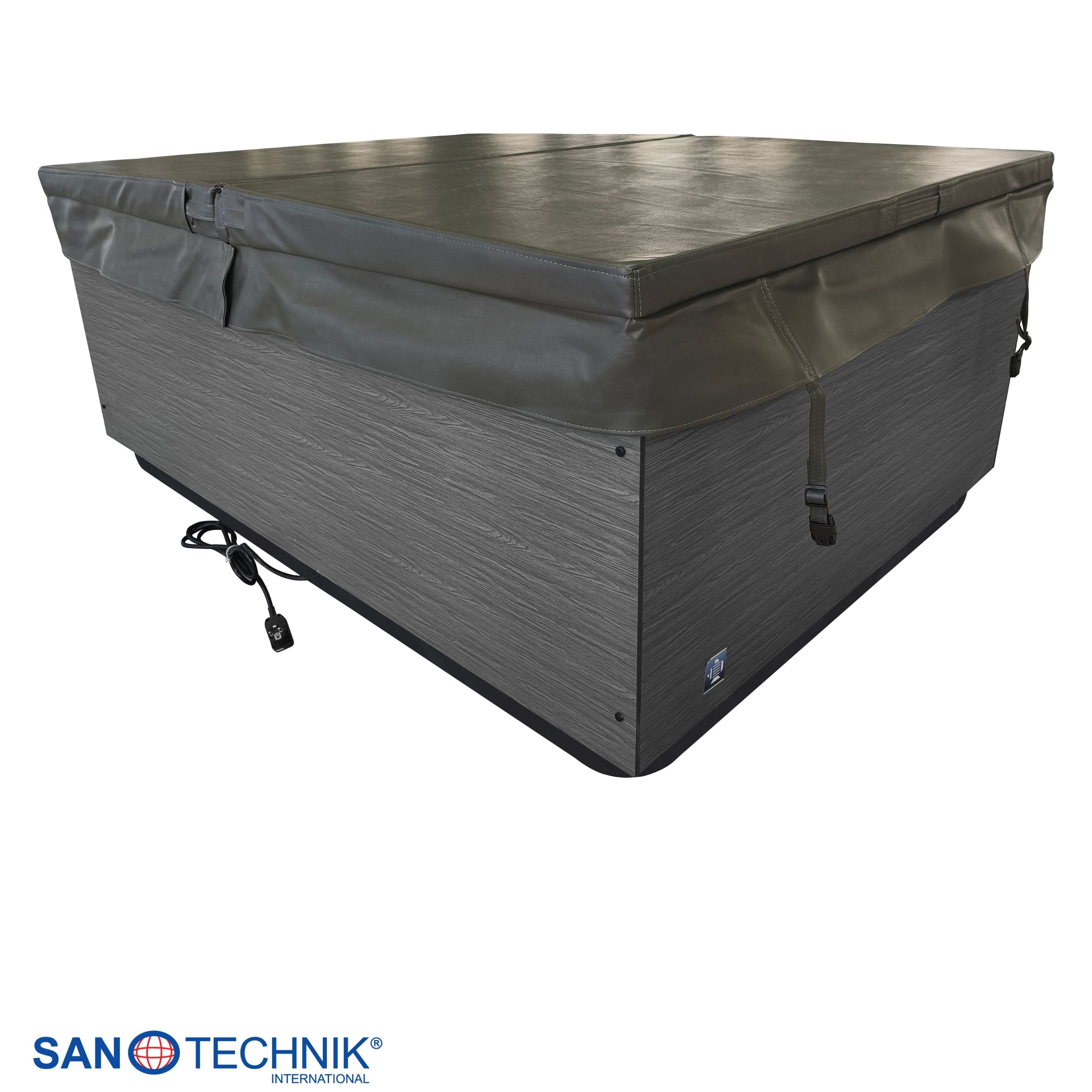 Outdoor whirlpool KORFU WHITE incl. cover + steps 190x140x70 cm frost-proof