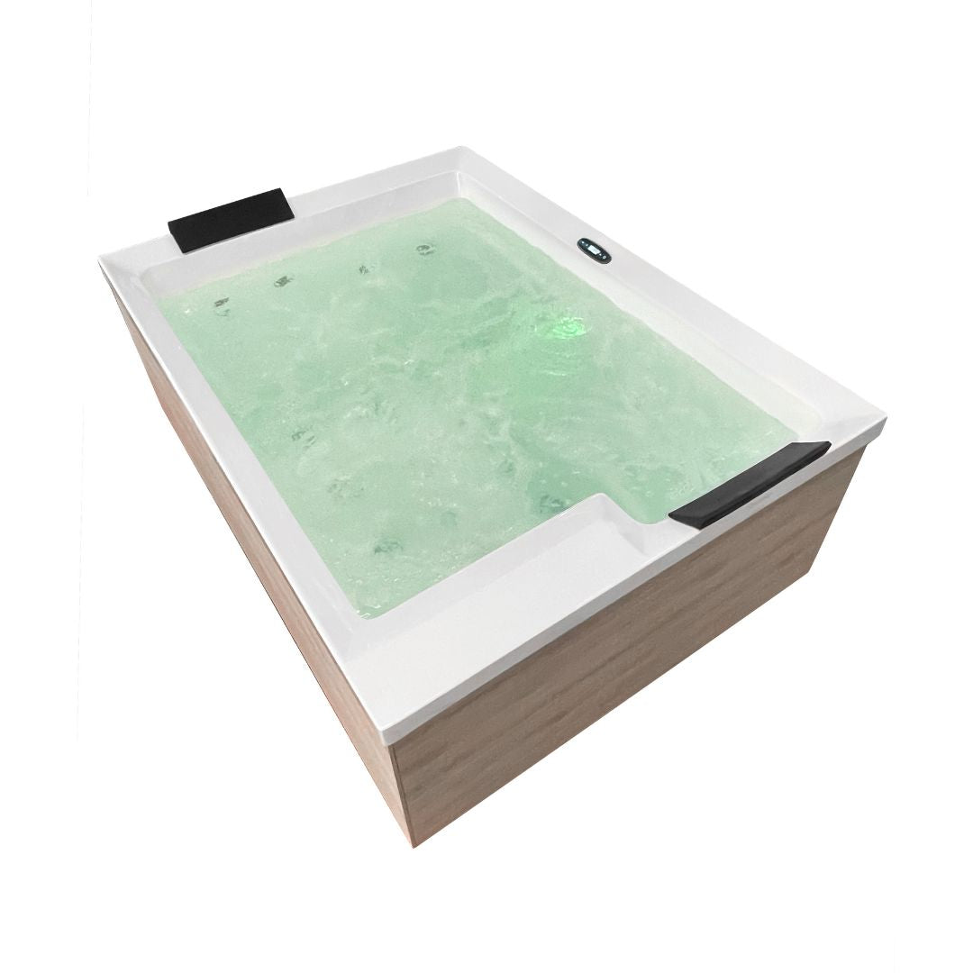 Outdoor Whirlpool ZADAR WHITE inkl. Abdeckung + Stiege 190x140x70 cm frostsicher