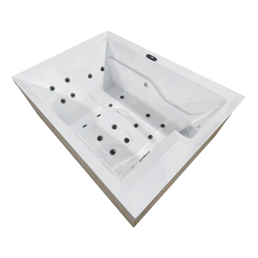 Outdoor Whirlpool ZADAR WHITE inkl. Abdeckung + Stiege 190x140x70 cm frostsicher