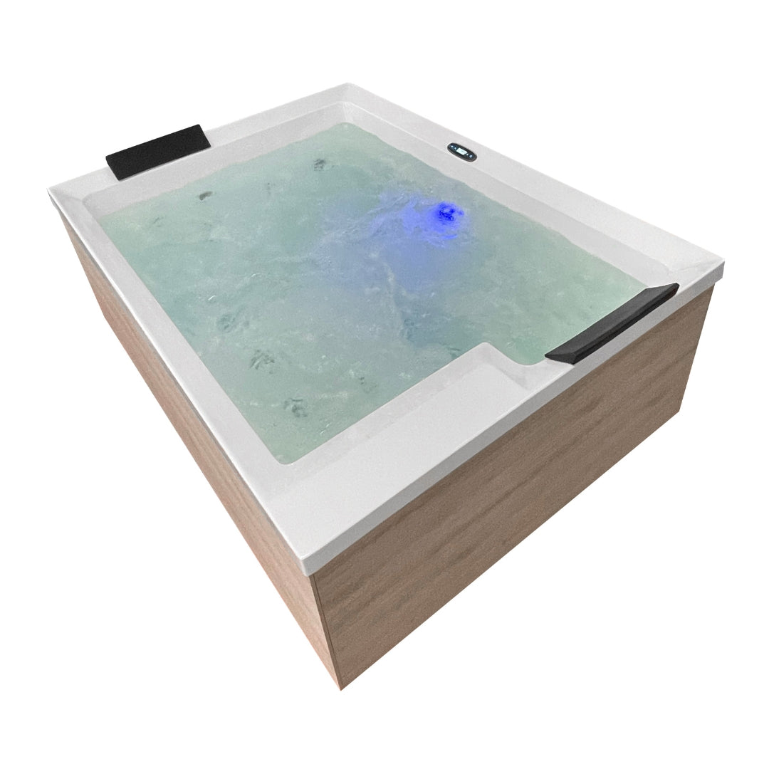 Outdoor whirlpool ZADAR WHITE incl. cover + steps 190x140x70 cm frost-proof