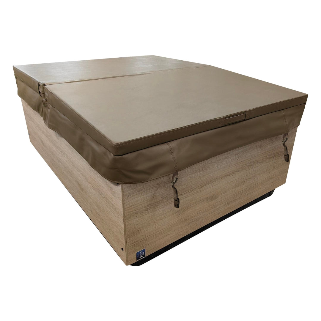 Outdoor whirlpool ZADAR WHITE incl. cover + steps 190x140x70 cm frost-proof