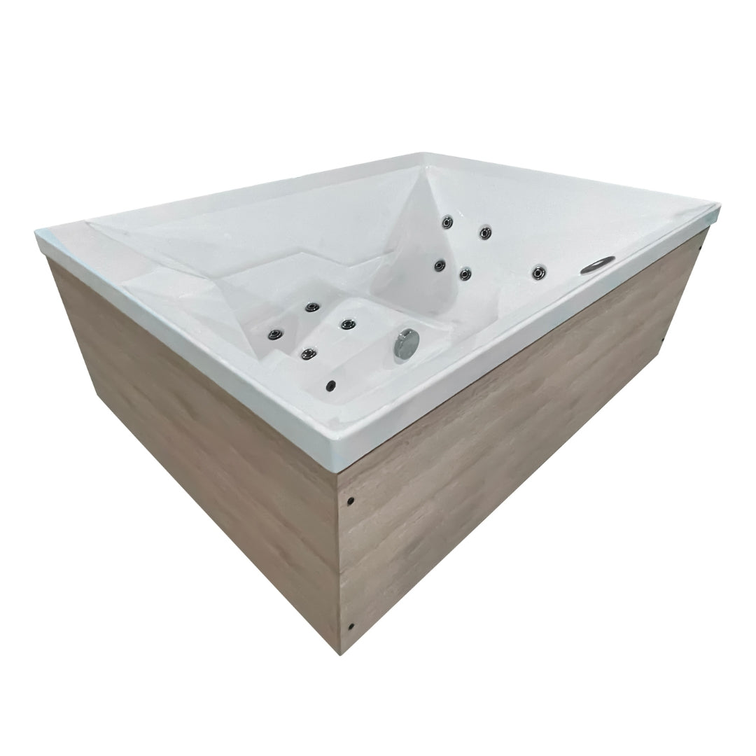 Outdoor whirlpool ZADAR WHITE incl. cover + steps 190x140x70 cm frost-proof
