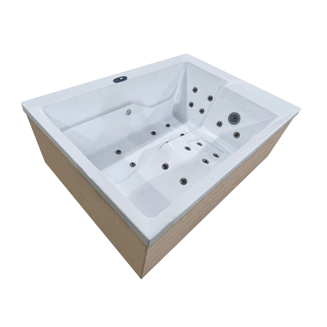 Outdoor whirlpool ZADAR WHITE incl. cover + steps 190x140x70 cm frost-proof
