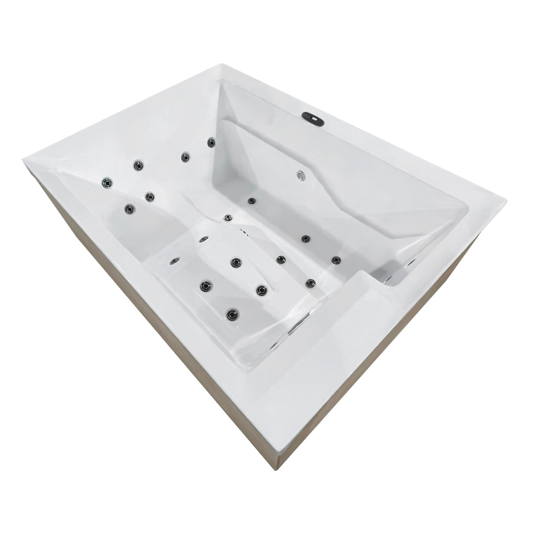Outdoor whirlpool ZADAR WHITE incl. cover + steps 190x140x70 cm frost-proof