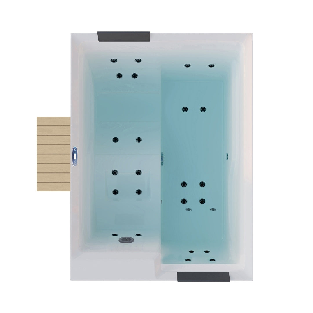 Outdoor whirlpool ZADAR WHITE incl. cover + steps 190x140x70 cm frost-proof