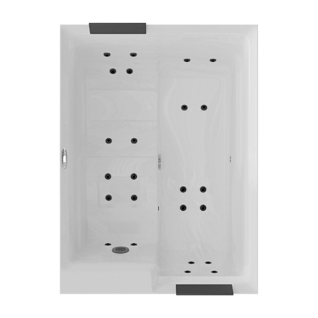 Outdoor whirlpool ZADAR WHITE incl. cover + steps 190x140x70 cm frost-proof