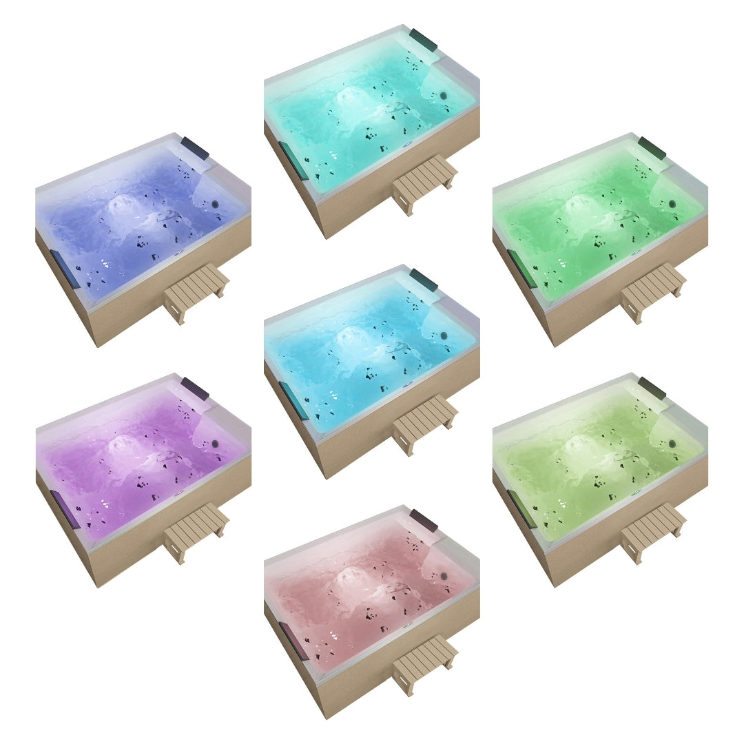 Outdoor whirlpool ZADAR WHITE incl. cover + steps 190x140x70 cm frost-proof