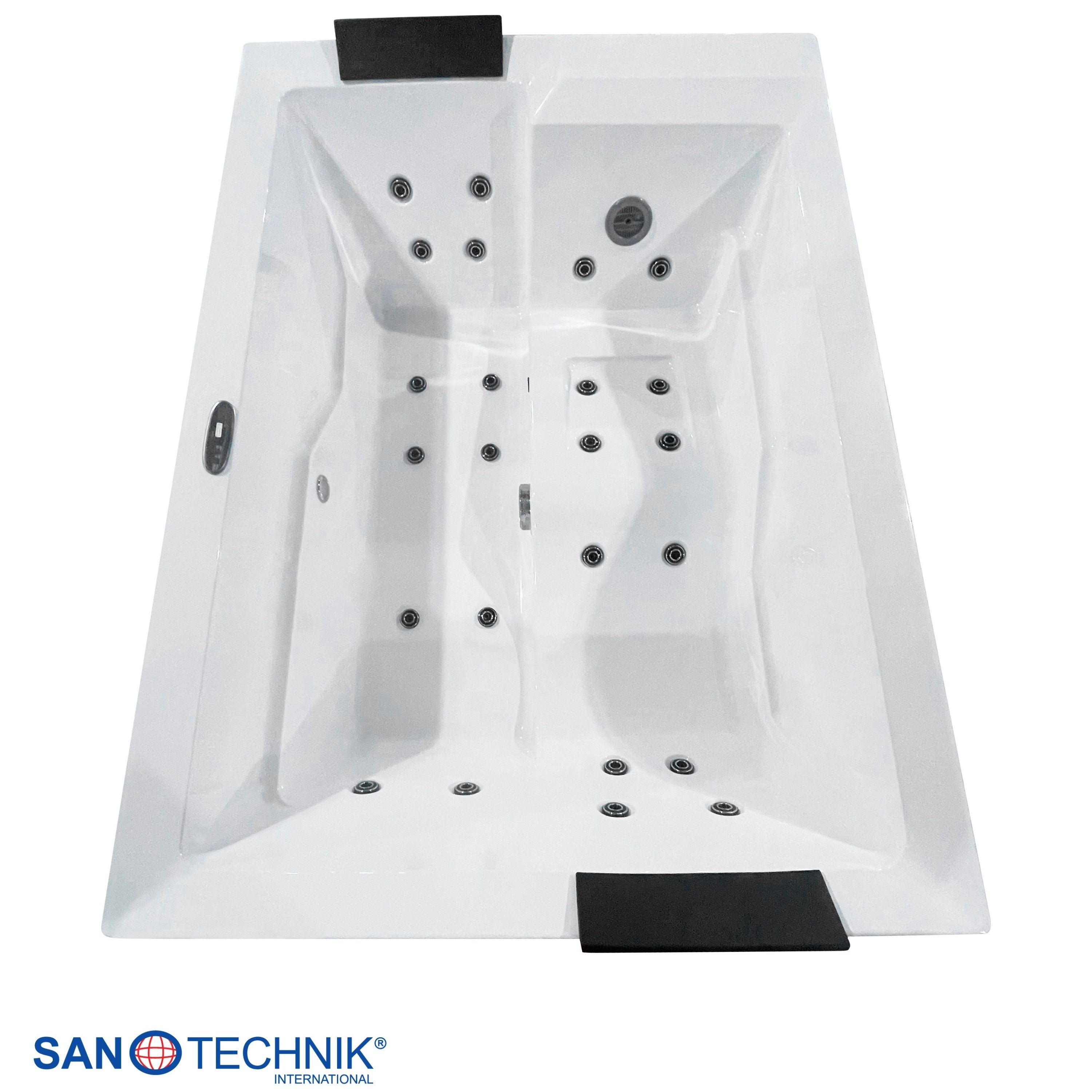 Outdoor Whirlpool ZADAR WHITE inkl. Abdeckung + Stiege 190x140x70 cm frostsicher