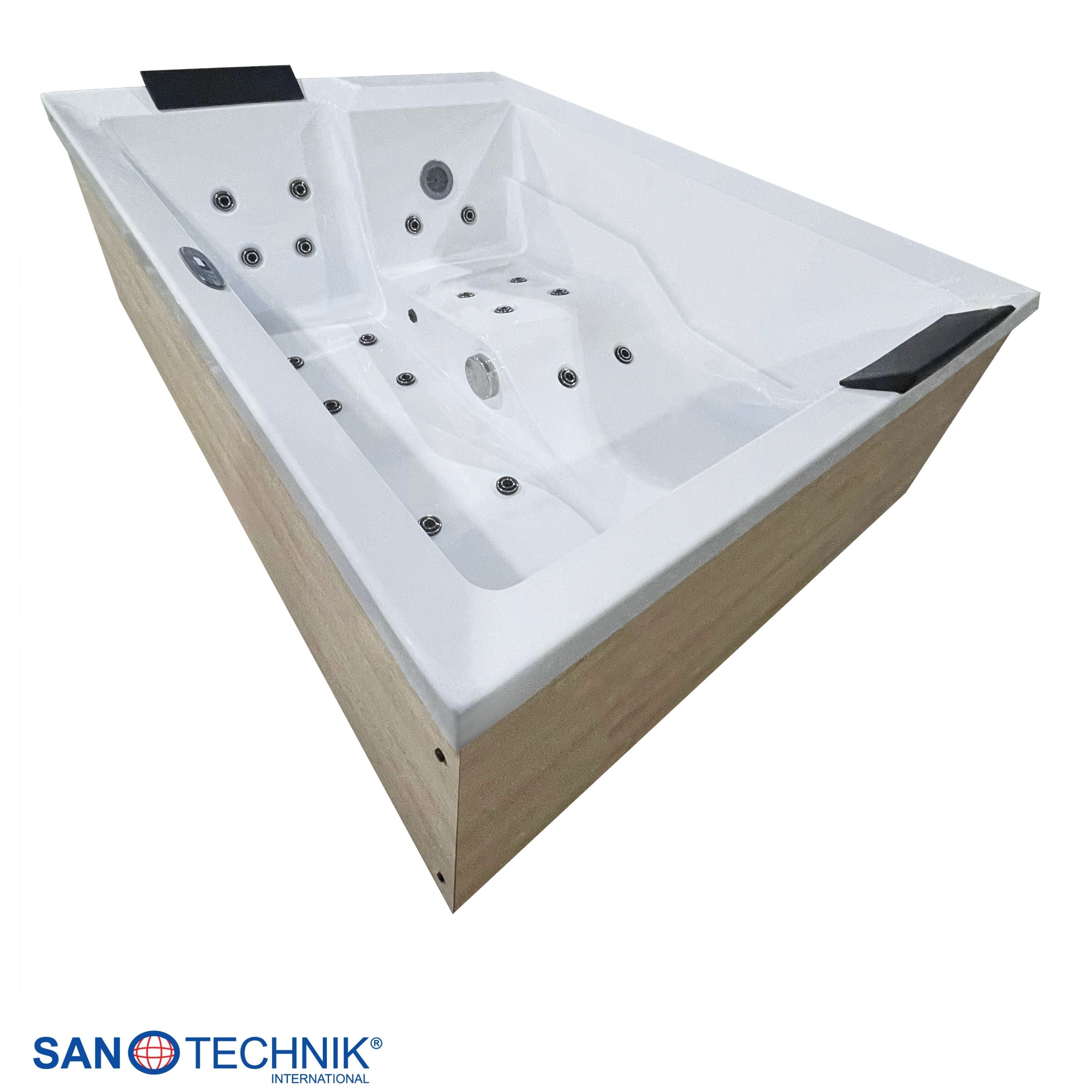 Outdoor Whirlpool ZADAR WHITE inkl. Abdeckung + Stiege 190x140x70 cm frostsicher