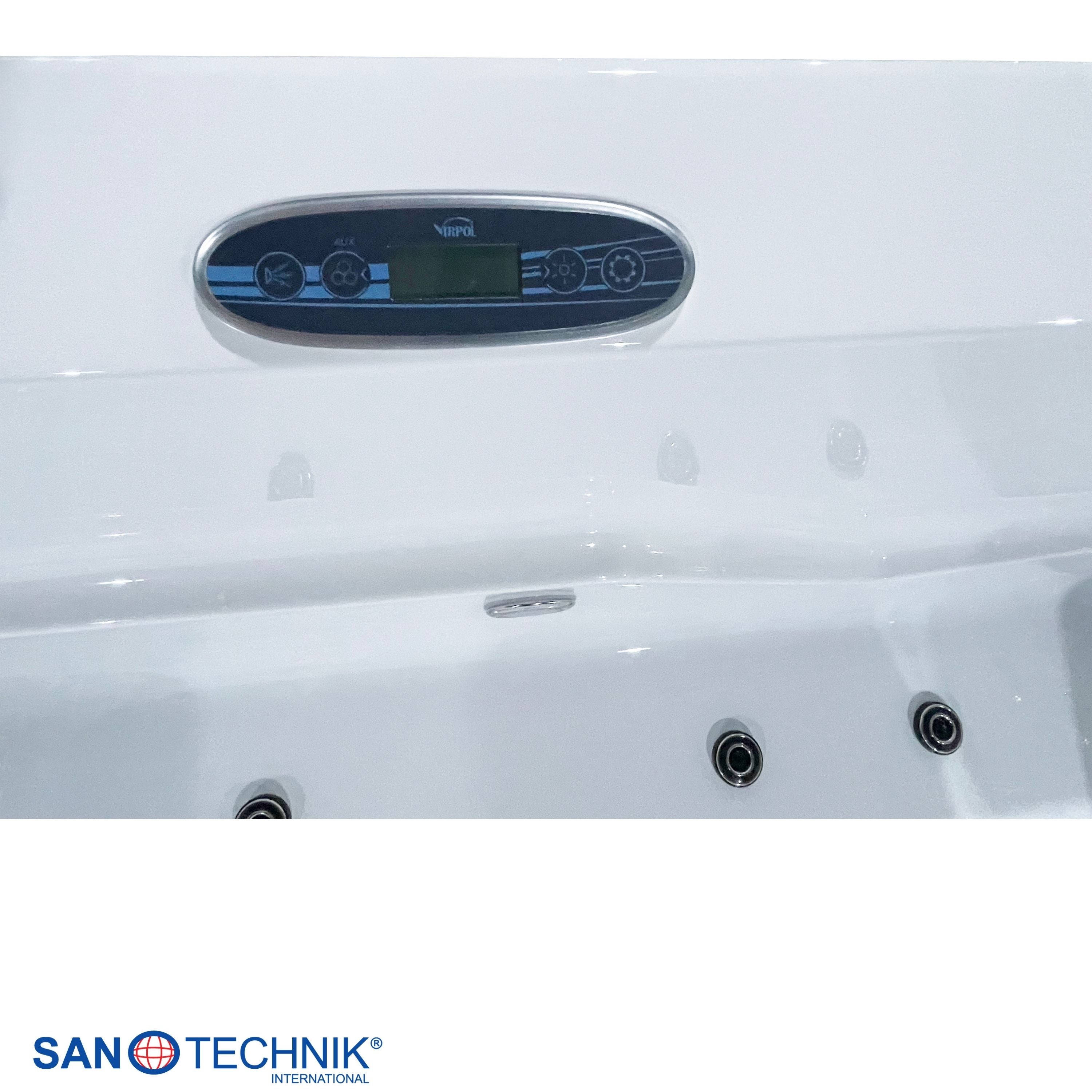 Outdoor Whirlpool ZADAR WHITE inkl. Abdeckung + Stiege 190x140x70 cm frostsicher