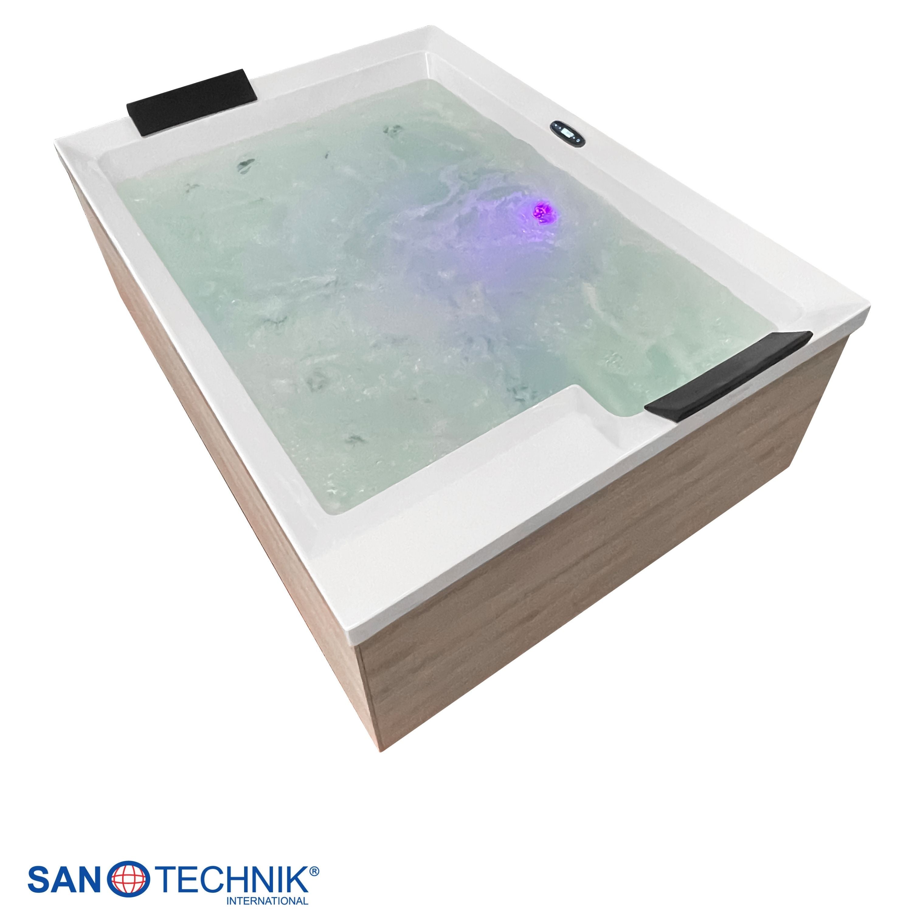 Outdoor Whirlpool ZADAR WHITE inkl. Abdeckung + Stiege 190x140x70 cm frostsicher