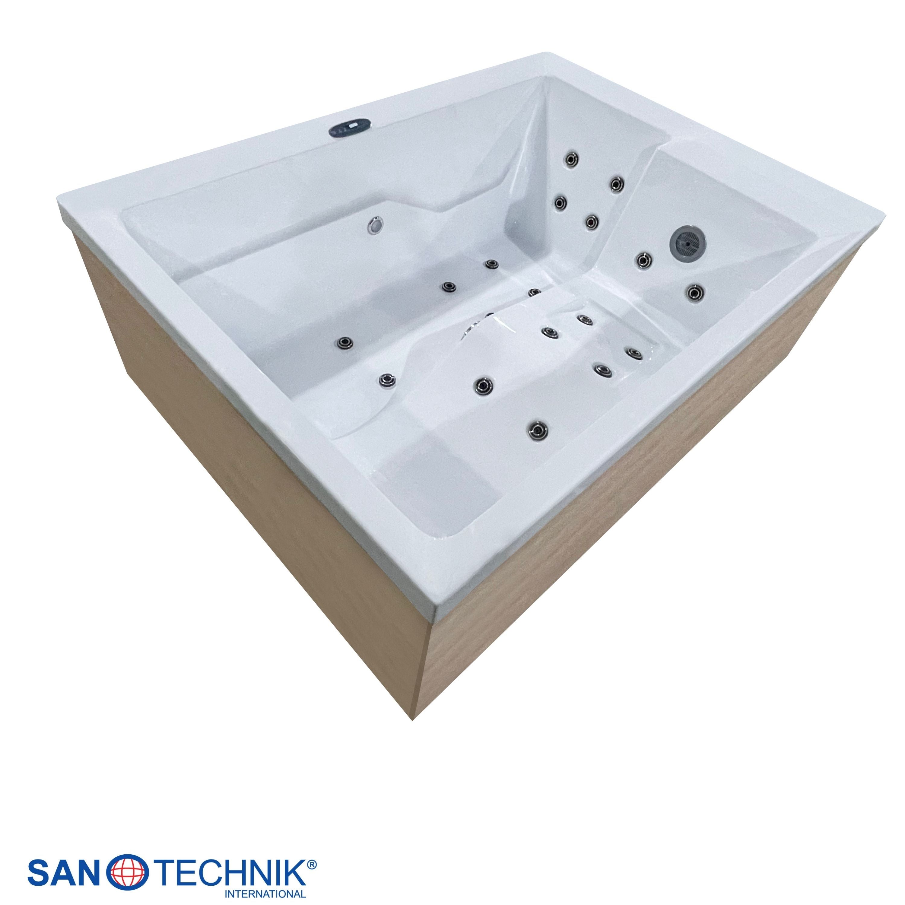 Outdoor Whirlpool ZADAR WHITE inkl. Abdeckung + Stiege 190x140x70 cm frostsicher