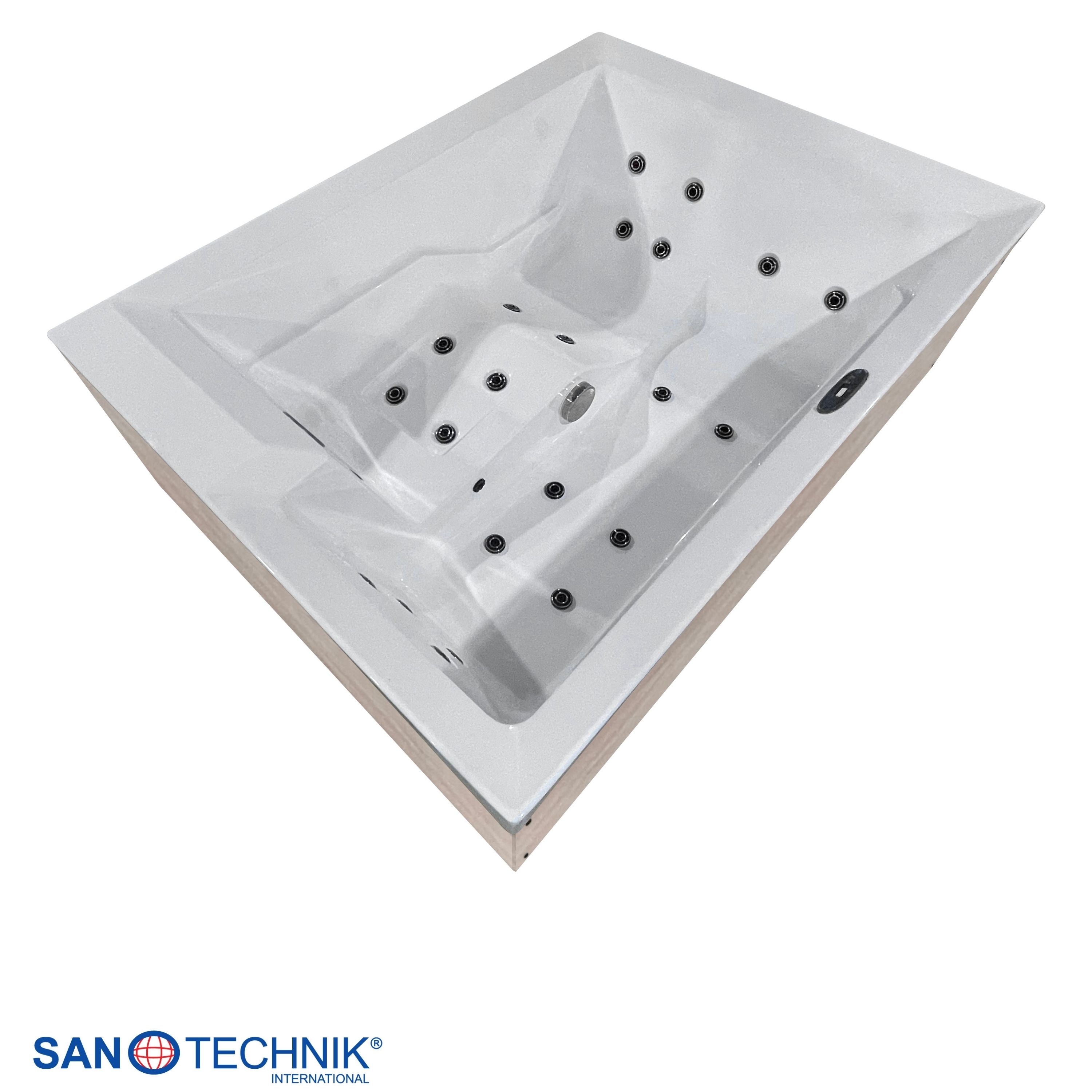 Outdoor Whirlpool ZADAR WHITE inkl. Abdeckung + Stiege 190x140x70 cm frostsicher
