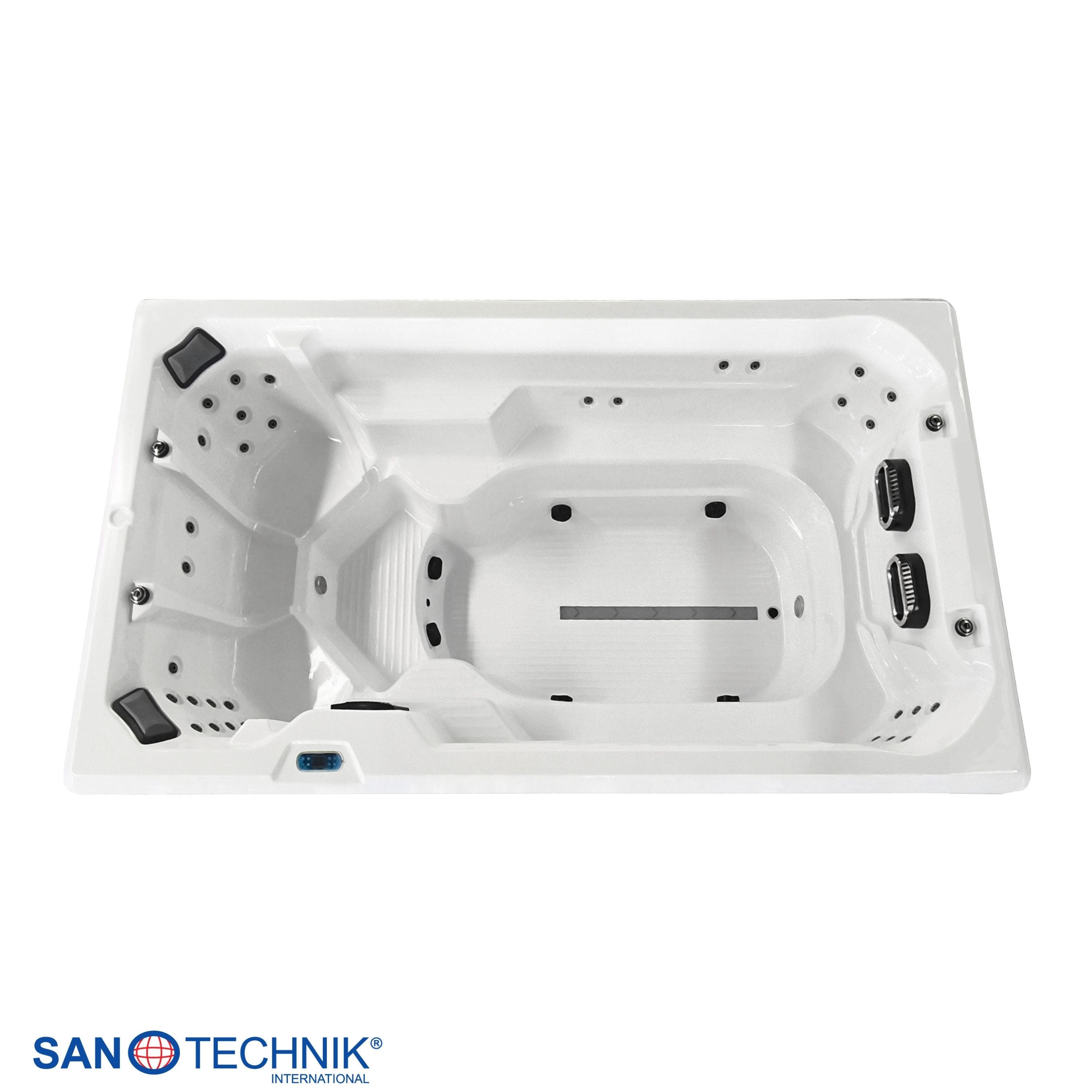 Swimspa VALENCIA WHITE inkl. Abdeckung und Stiege 400 x 220 x 126 cm frostsicher