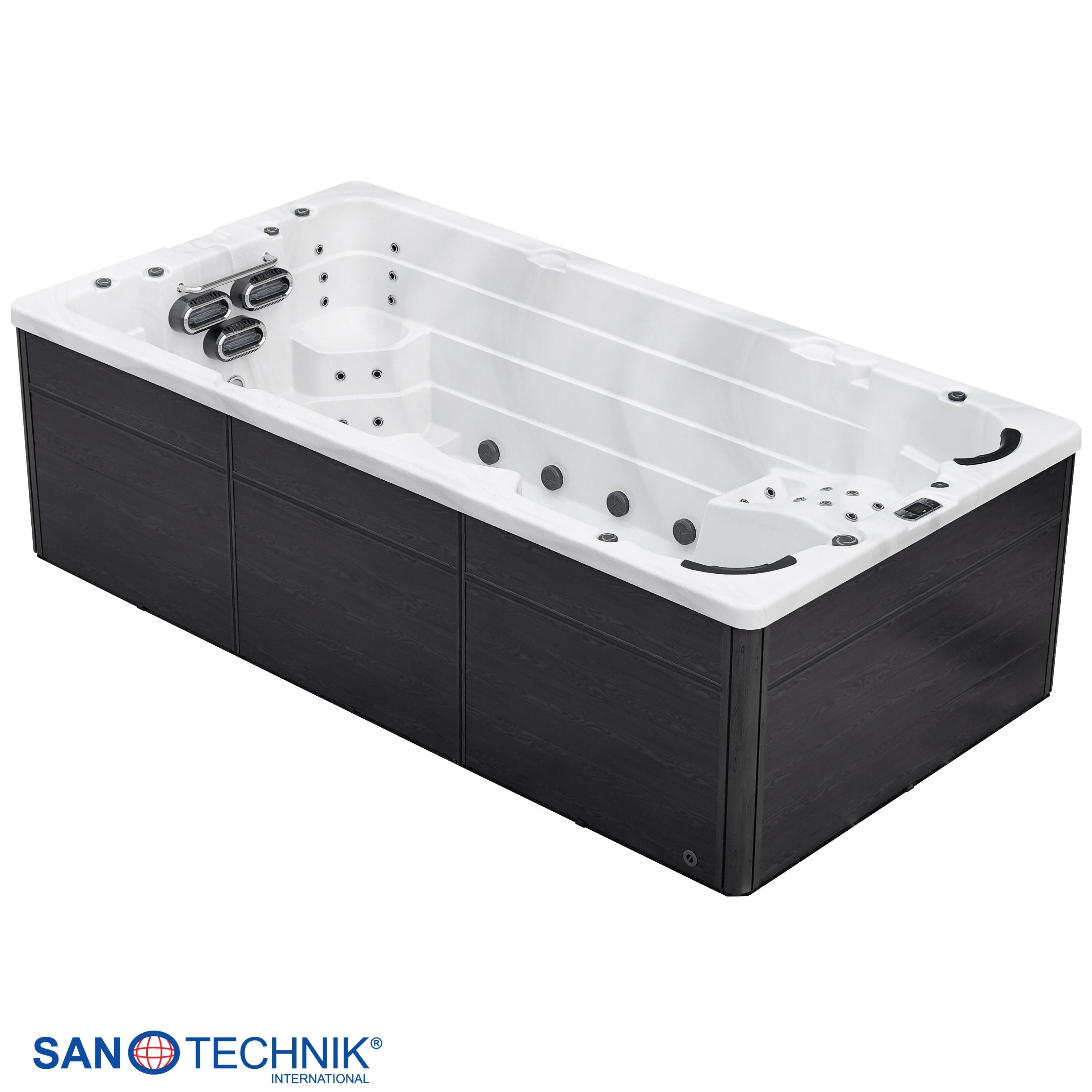 Swimspa MENORCA WHITE MARBLE including cover and steps 450 x 228 x 131 cm frost-proof