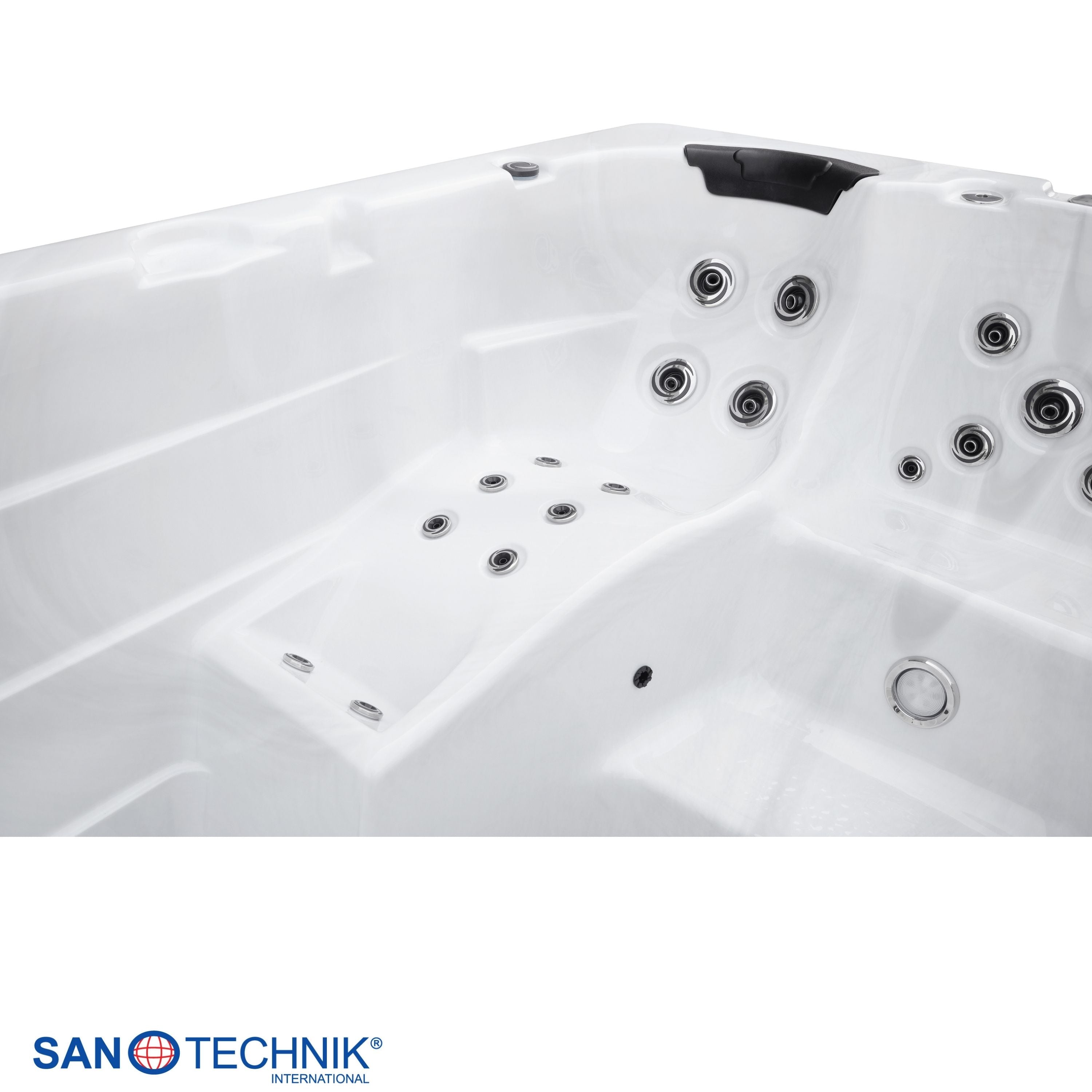 Swimspa MENORCA WHITE MARBLE including cover and steps 450 x 228 x 131 cm frost-proof