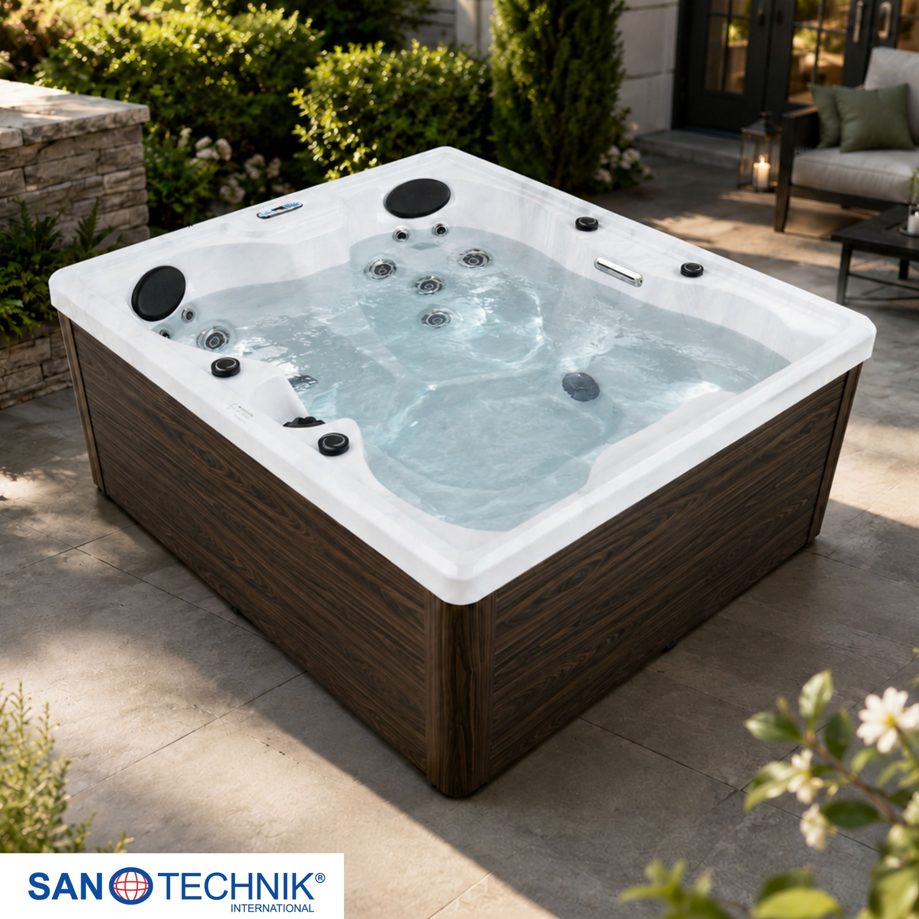 Outdoor whirlpool Modena Blue including cover - 205 x 130 x 70 cm