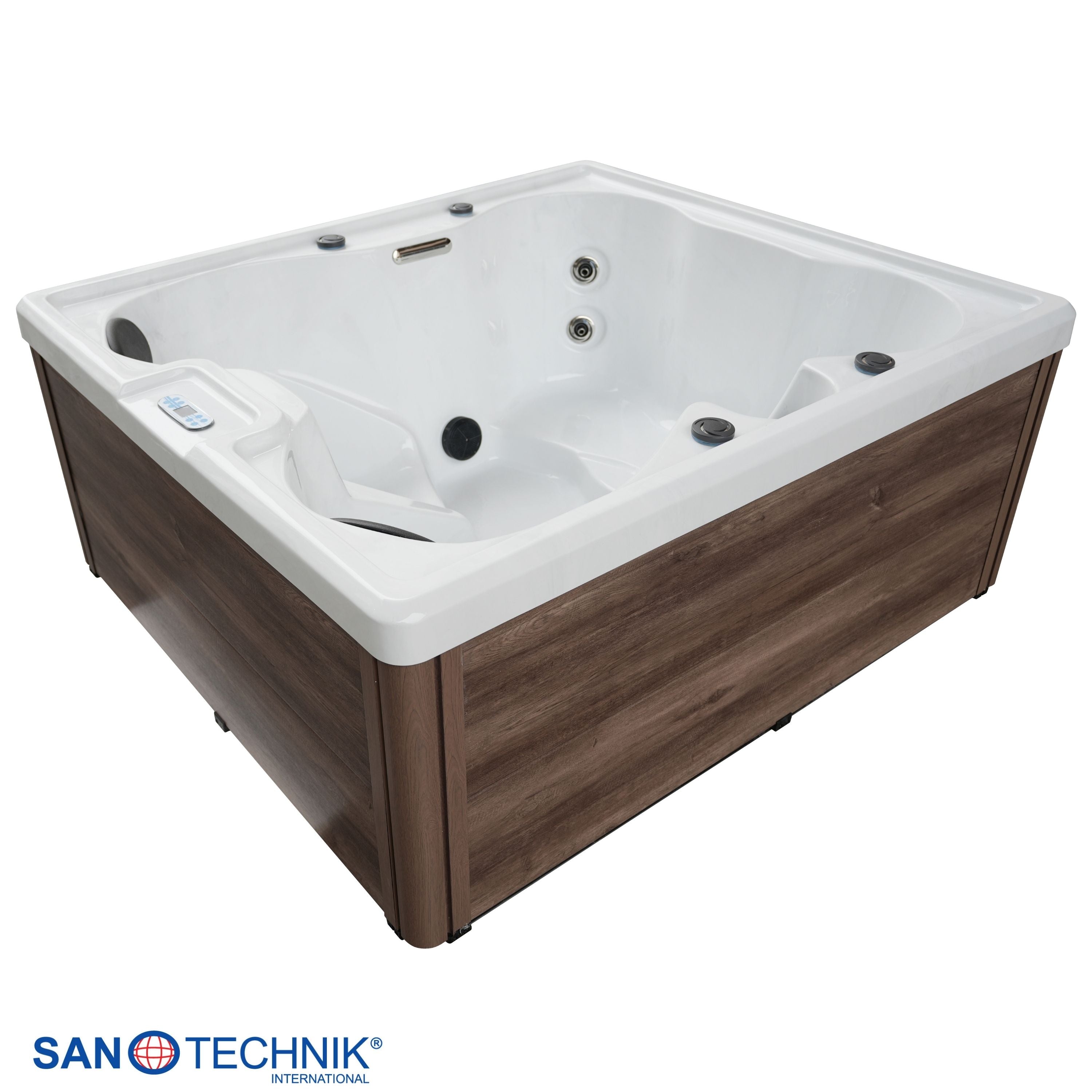Outdoorwhirlpool Palermo WHITE MARBLE inkl. Abdeckung 180x160x76 cm frostsicher