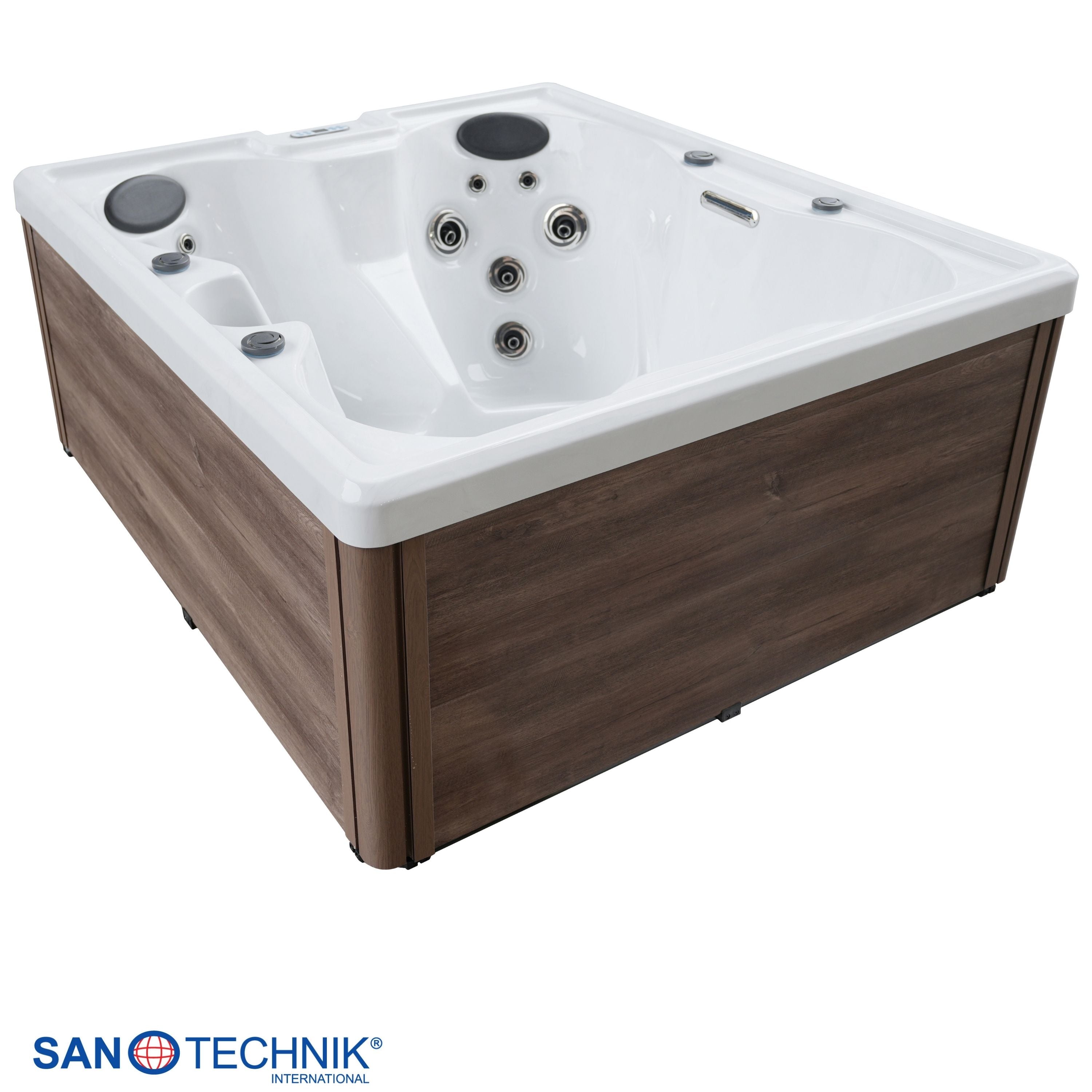 Outdoorwhirlpool Palermo WHITE MARBLE inkl. Abdeckung 180x160x76 cm frostsicher