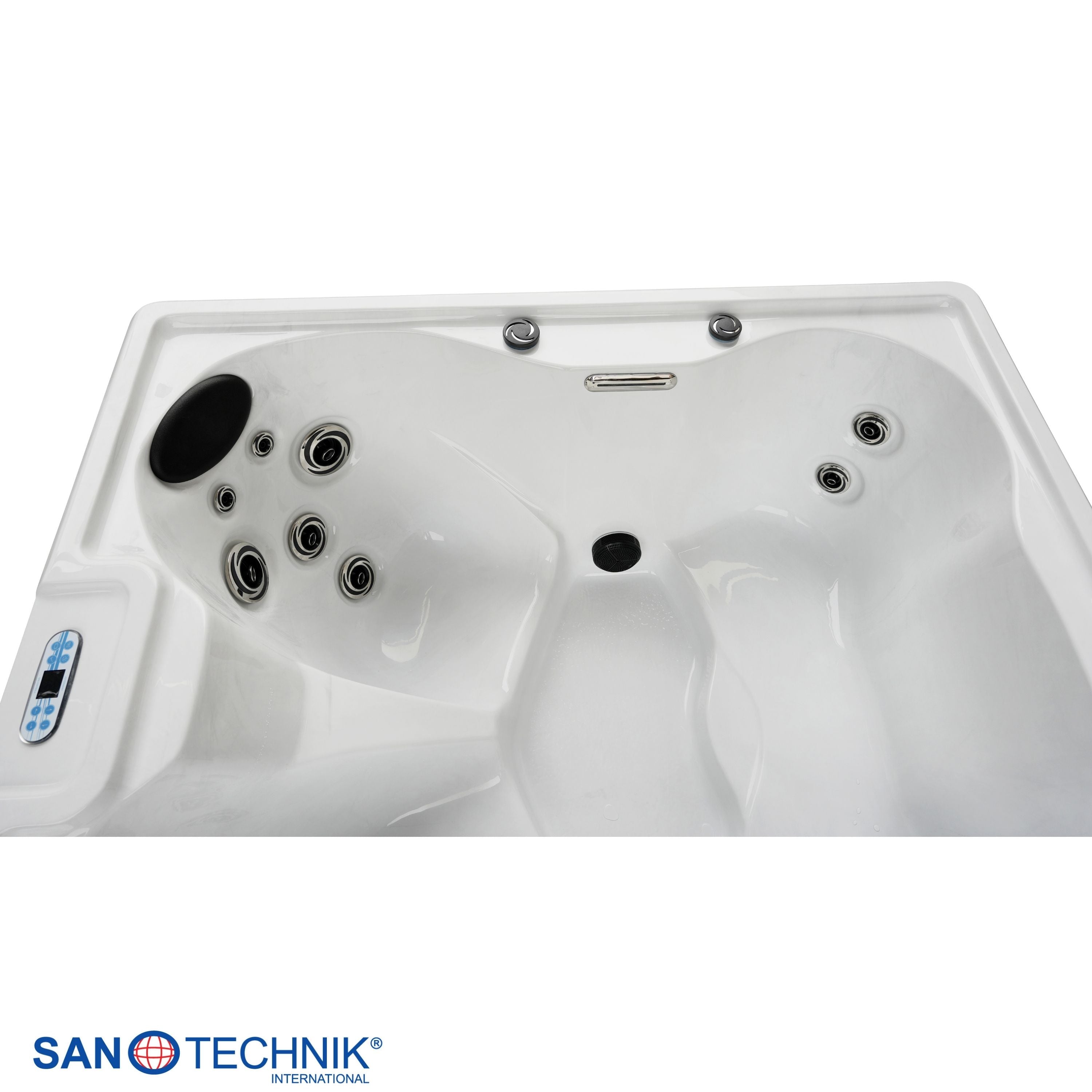 Outdoorwhirlpool Palermo WHITE MARBLE inkl. Abdeckung 180x160x76 cm frostsicher