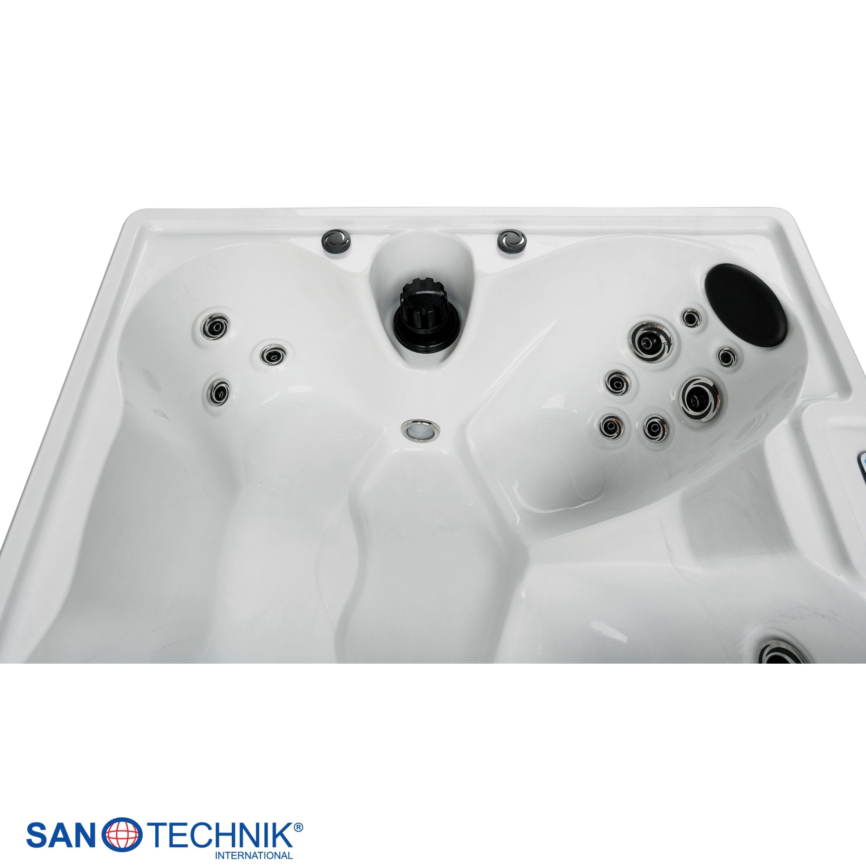 Outdoorwhirlpool Palermo WHITE MARBLE inkl. Abdeckung 180x160x76 cm frostsicher