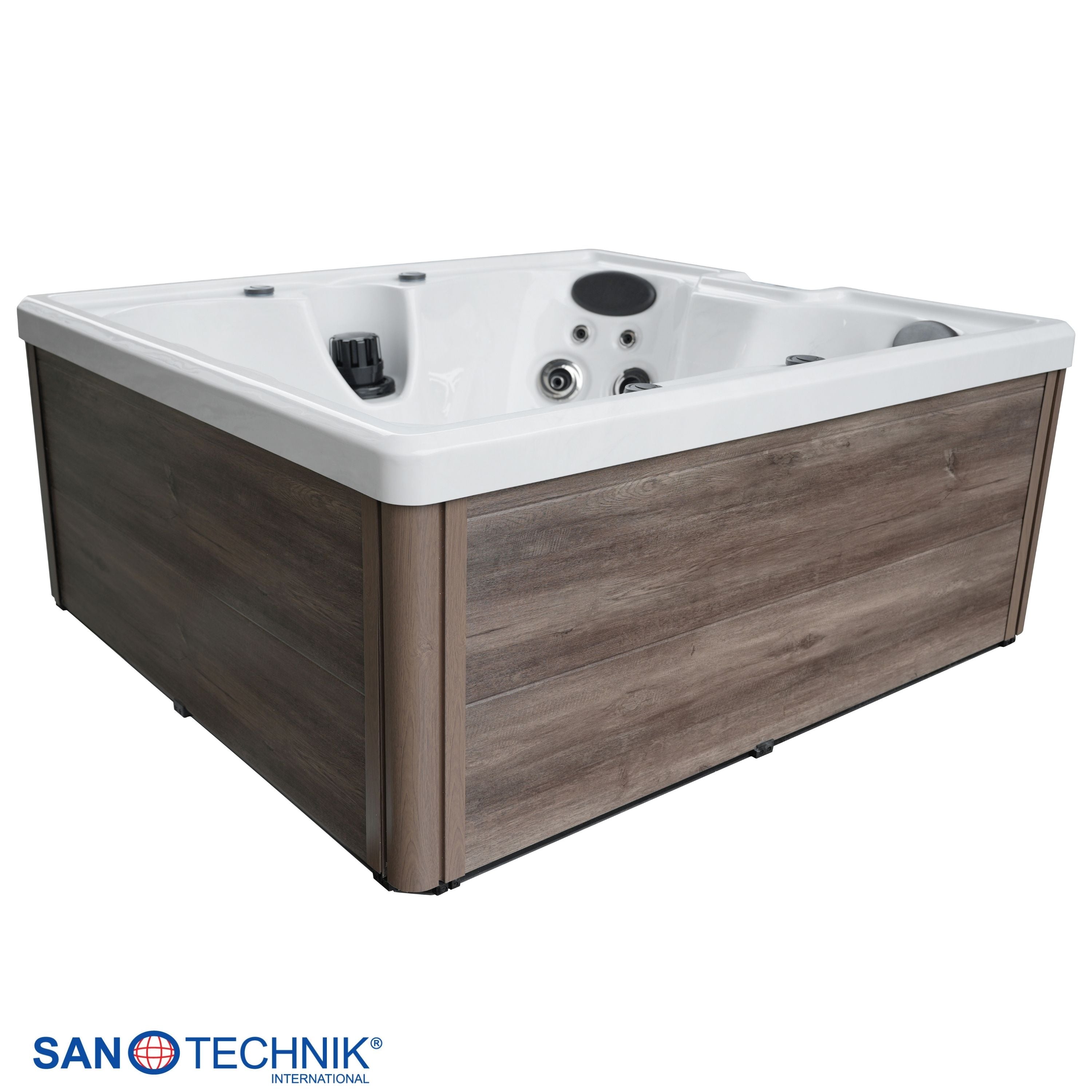 Outdoorwhirlpool Palermo WHITE MARBLE inkl. Abdeckung 180x160x76 cm frostsicher