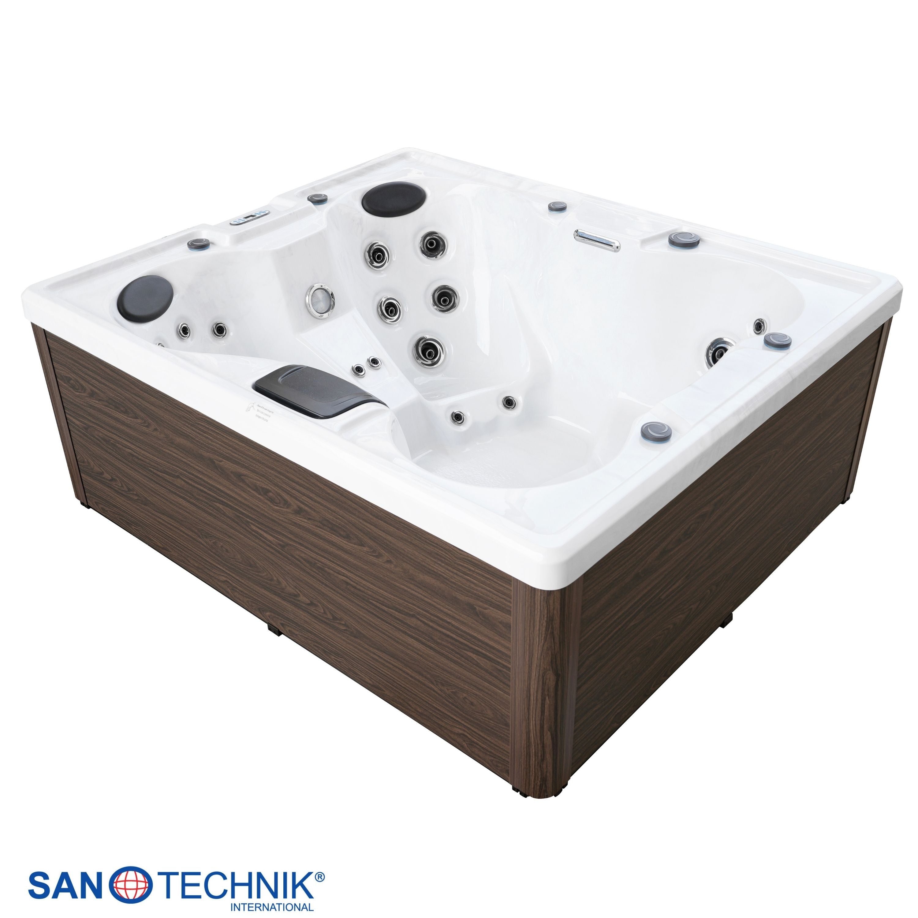 Outdoorwhirlpool CATANIA White Marble inkl. Abdeckung 210x180x82 cm frostsicher