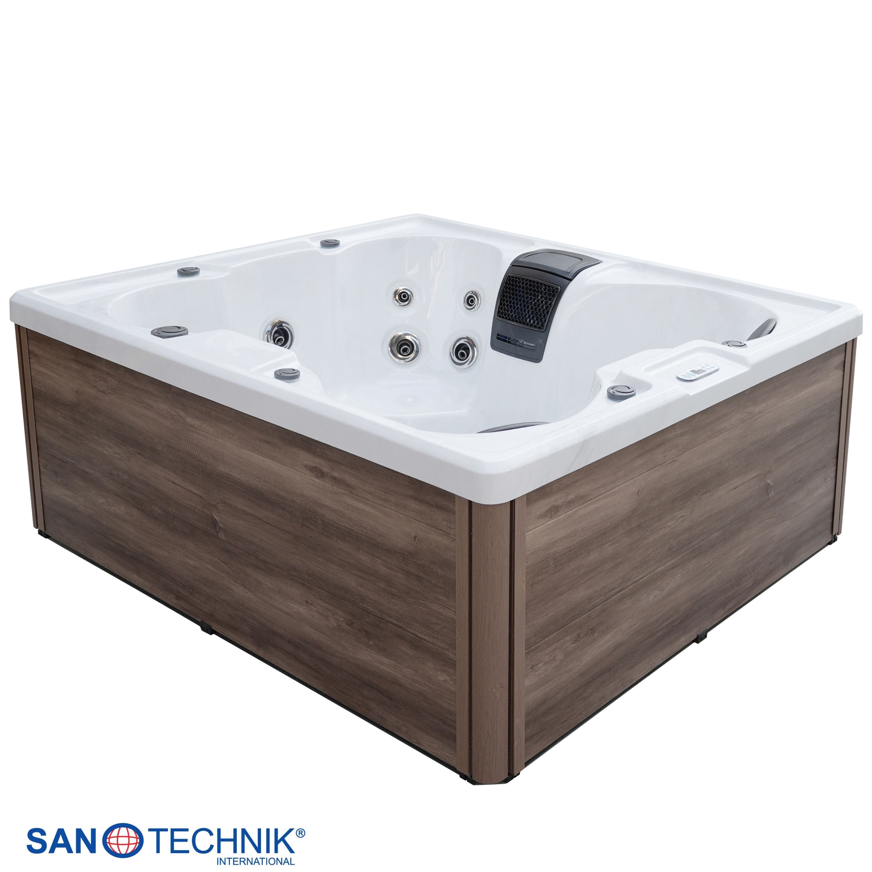 Outdoorwhirlpool Catania WHITE MARBLE inkl. Abdeckung 210x180x82 cm frostsicher
