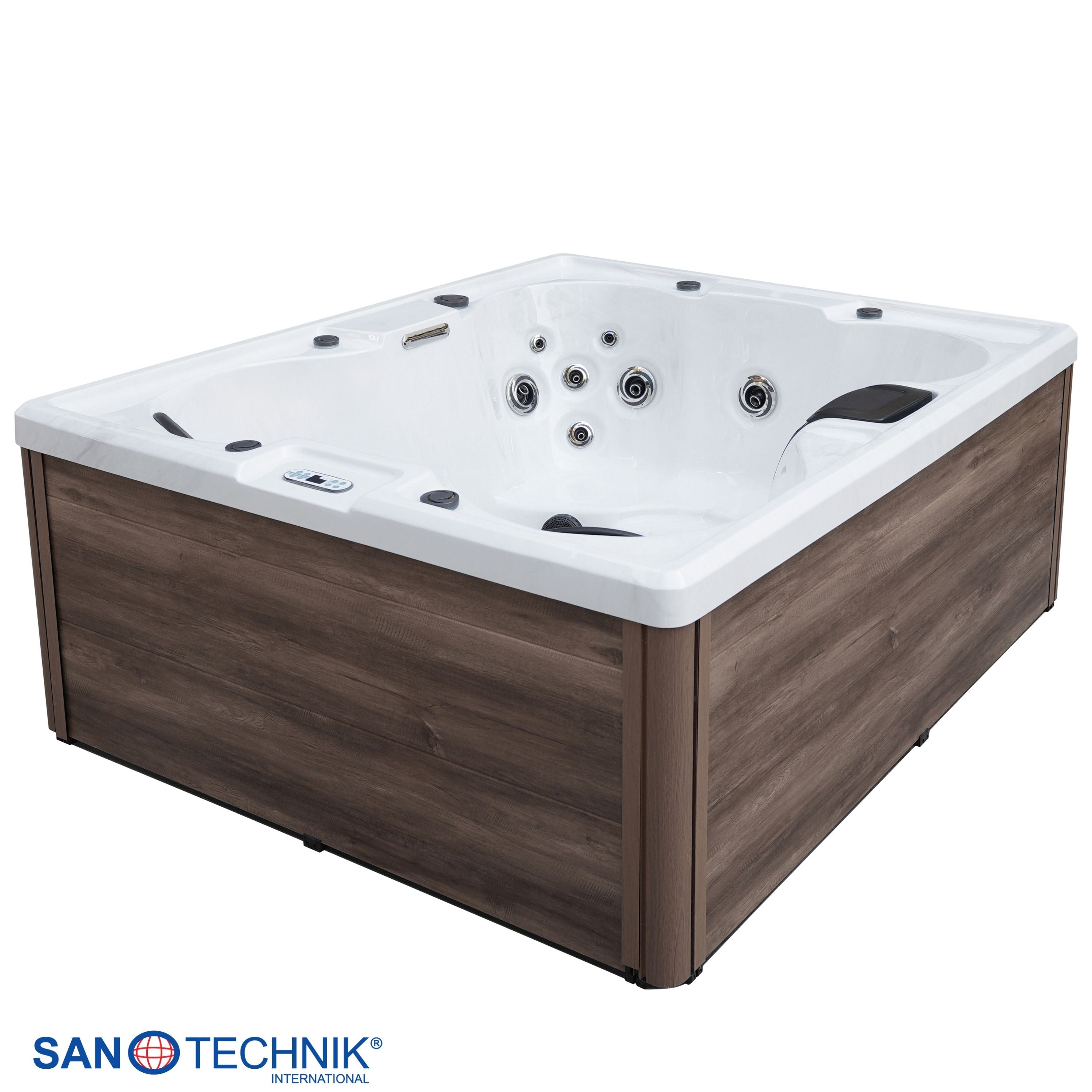 Outdoorwhirlpool Catania WHITE MARBLE inkl. Abdeckung 210x180x82 cm frostsicher