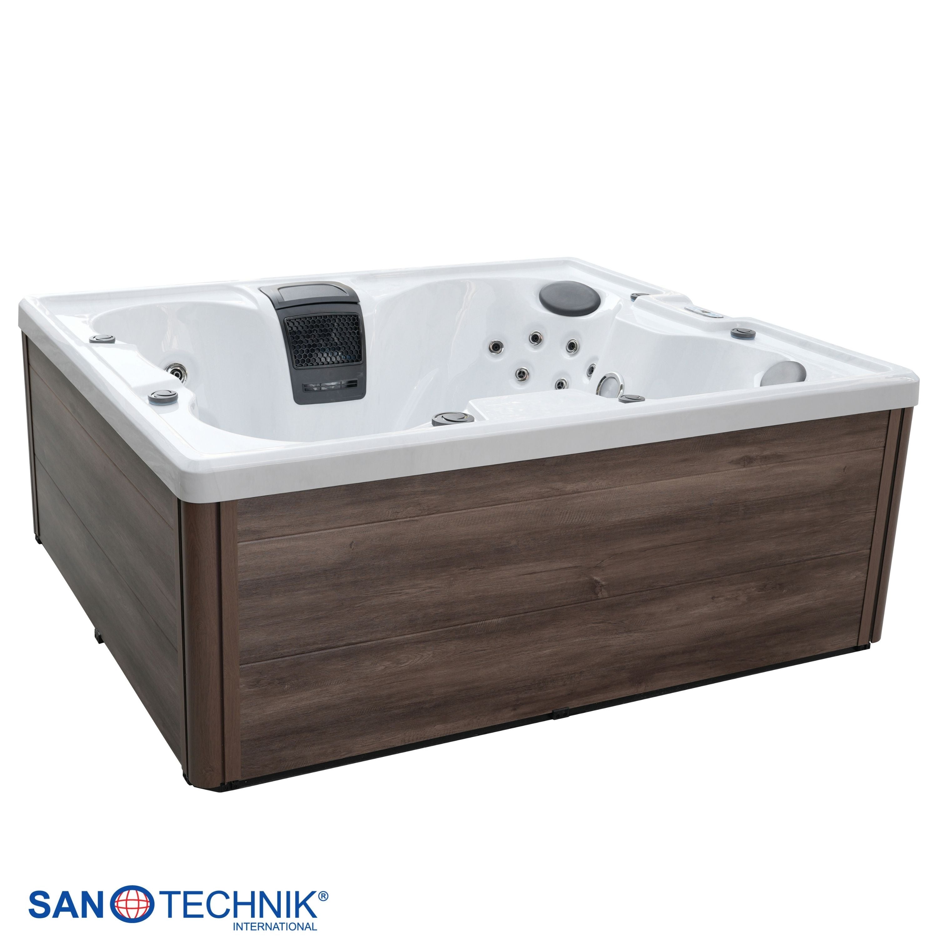 Outdoorwhirlpool Catania WHITE MARBLE inkl. Abdeckung 210x180x82 cm frostsicher