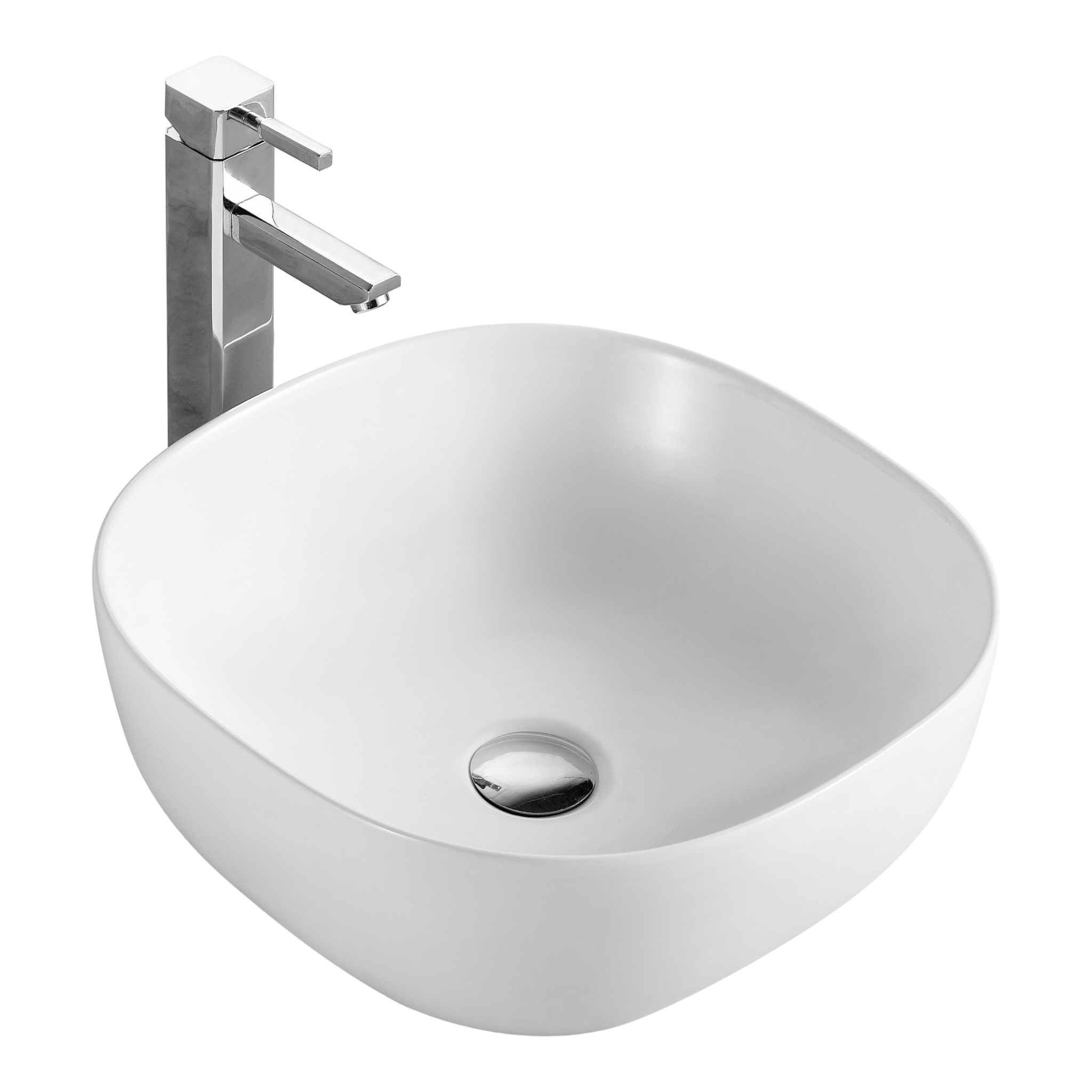 Lavabo sobre encimera de cerámica MILOS 41x41x14,7 cm