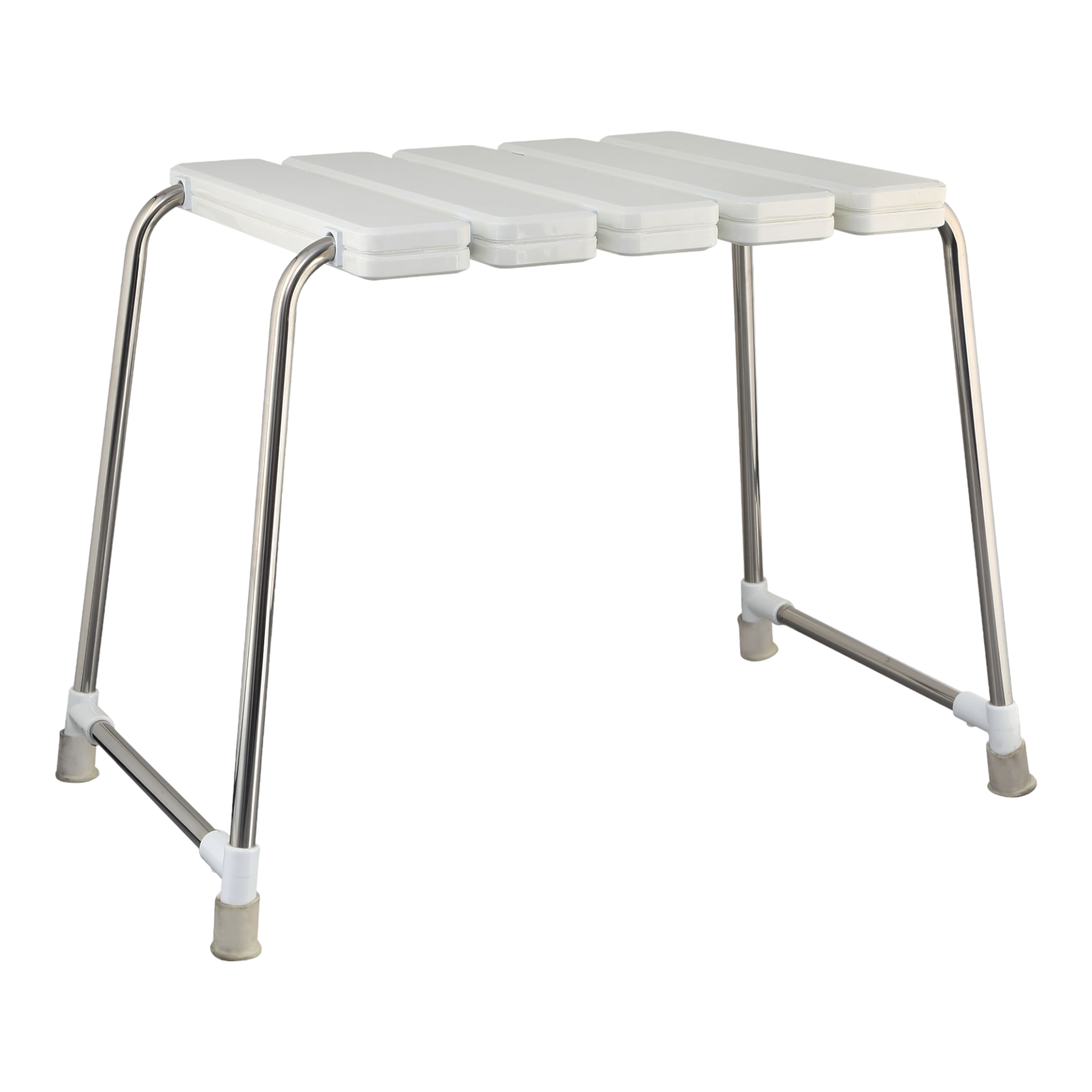 Taburete de ducha cuadrado blanco 32x40x41 cm