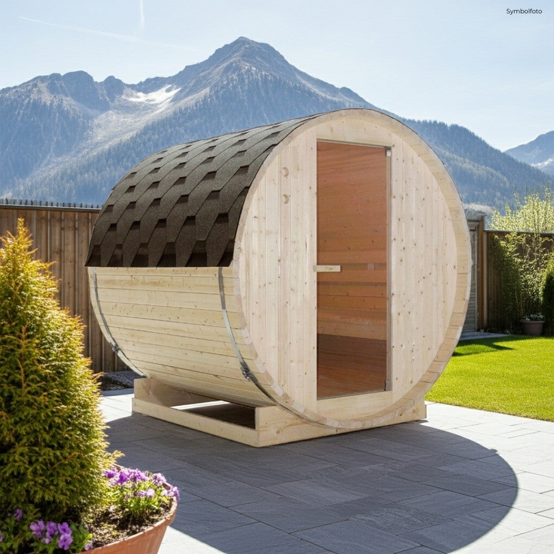 Sauna de barril al aire libre TROMSÖ L para 4 personas