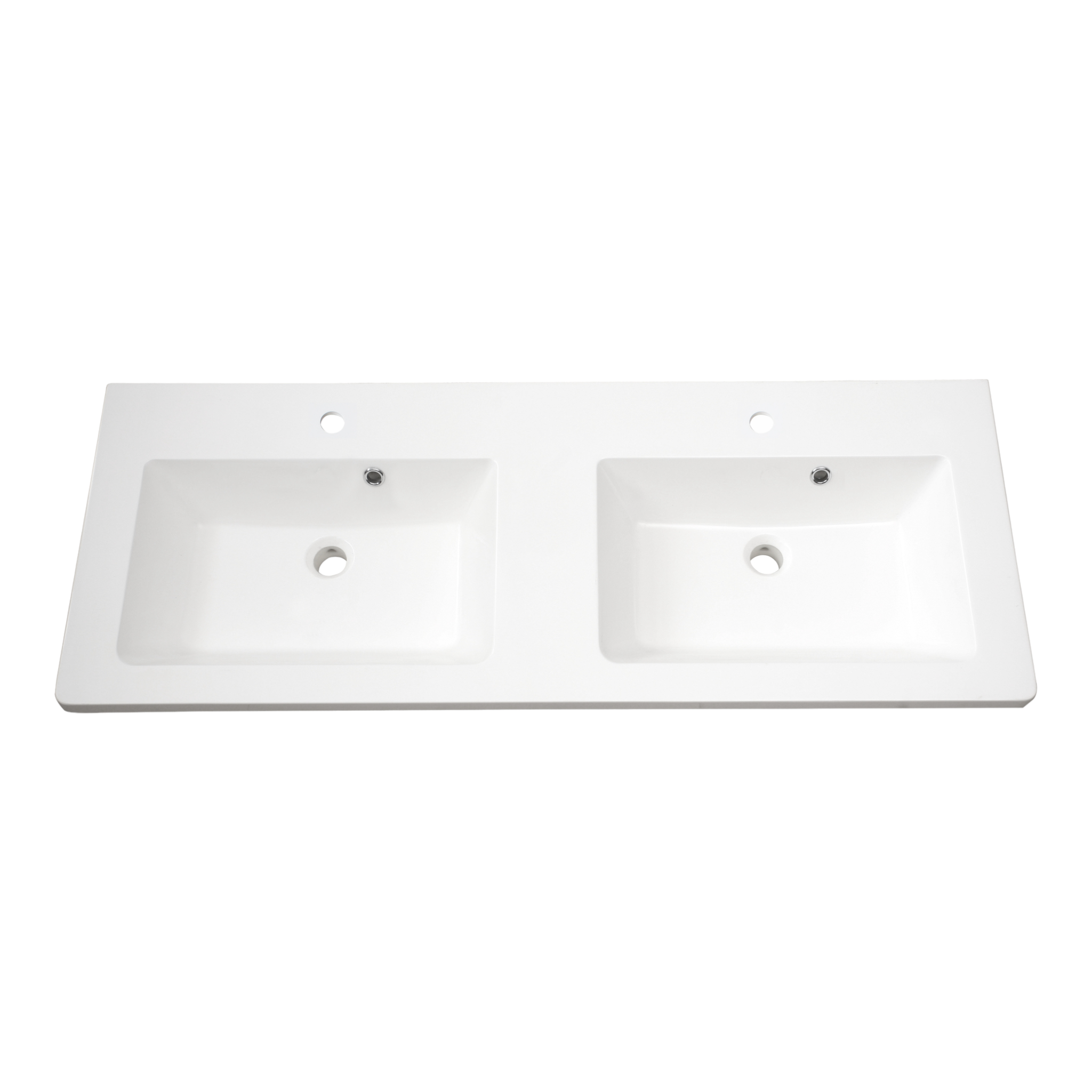 Lavabo doble en imitación mármol 120x50x18 cm