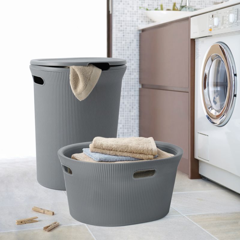 Laundry Bin BAOBAB Anthracite Gray 40L