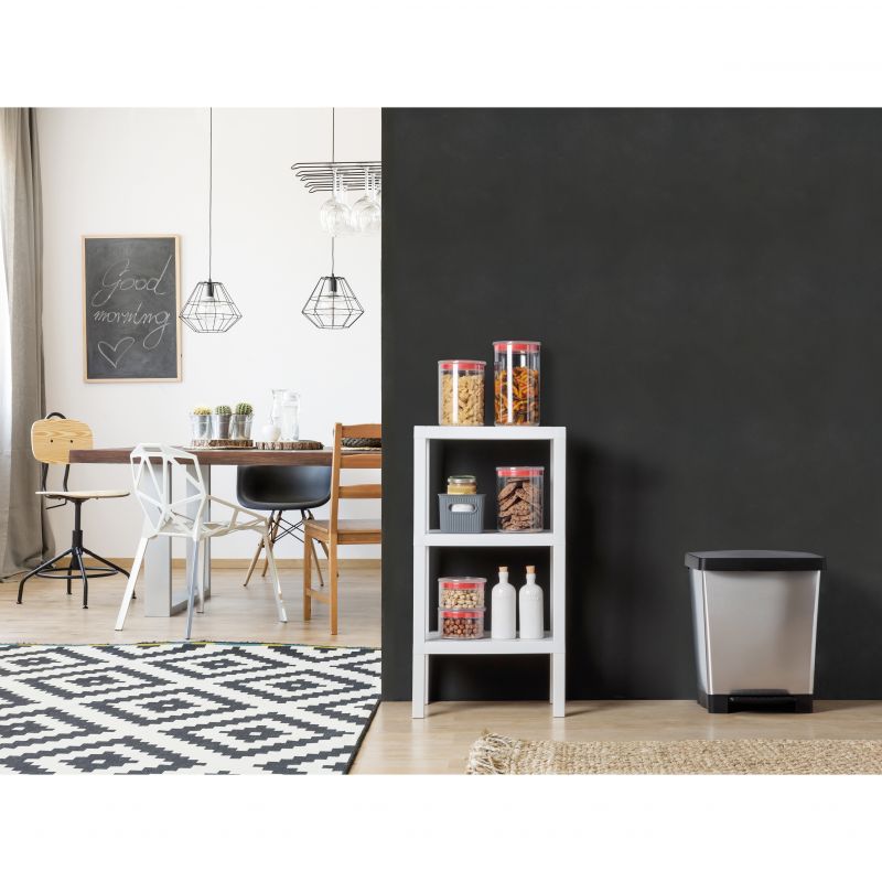Treteimer Cubik - Steel Grau 23L