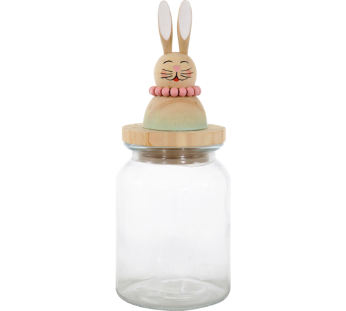 Glass jar "Happy Bunny"