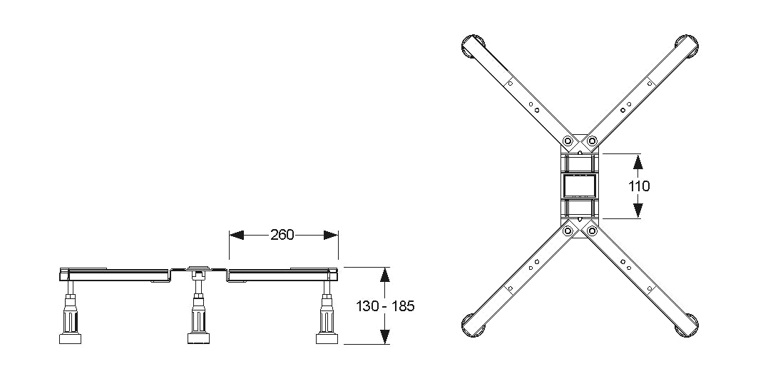 Shower cup base, 5 pieces