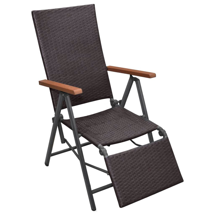 Liegestuhl Poly Rattan Braun