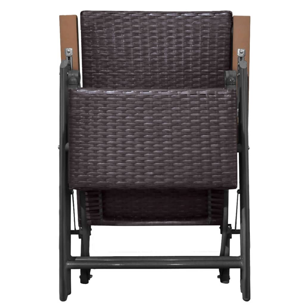 Liegestuhl Poly Rattan Braun