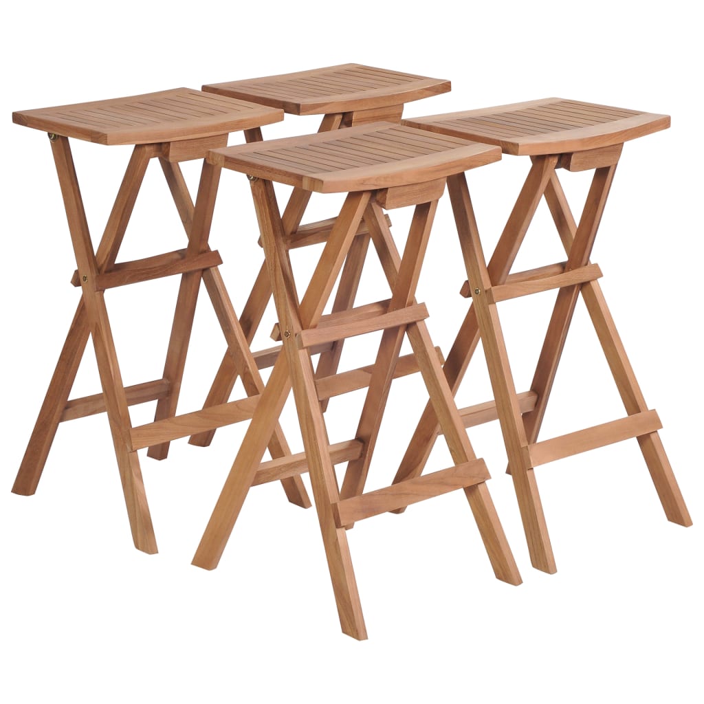 Klappbare Barhocker 4 Stk. Massivholz Teak