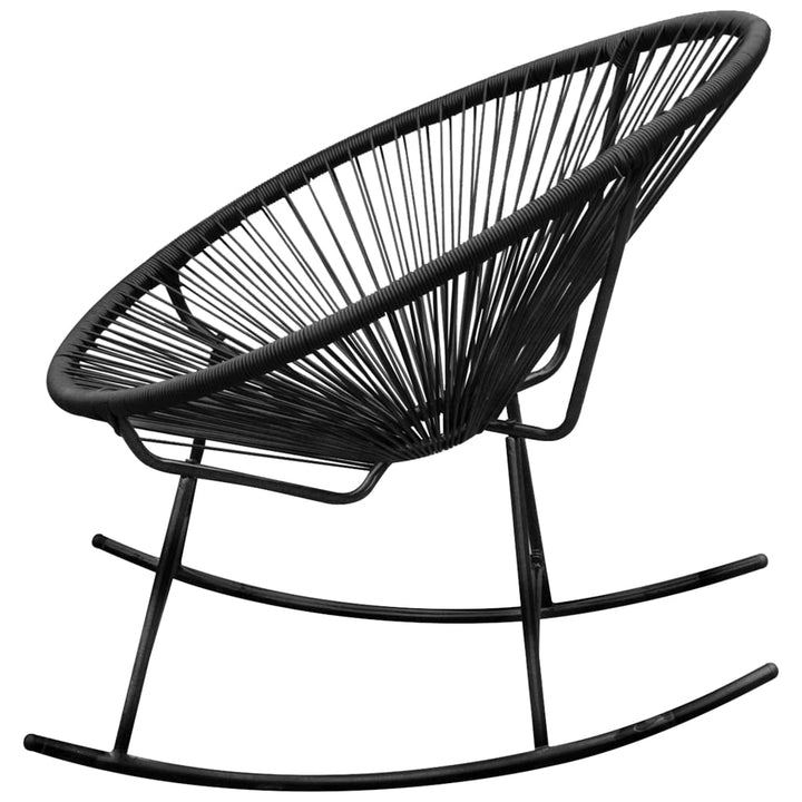 Garten-Schaukelstuhl Schwarz Poly Rattan