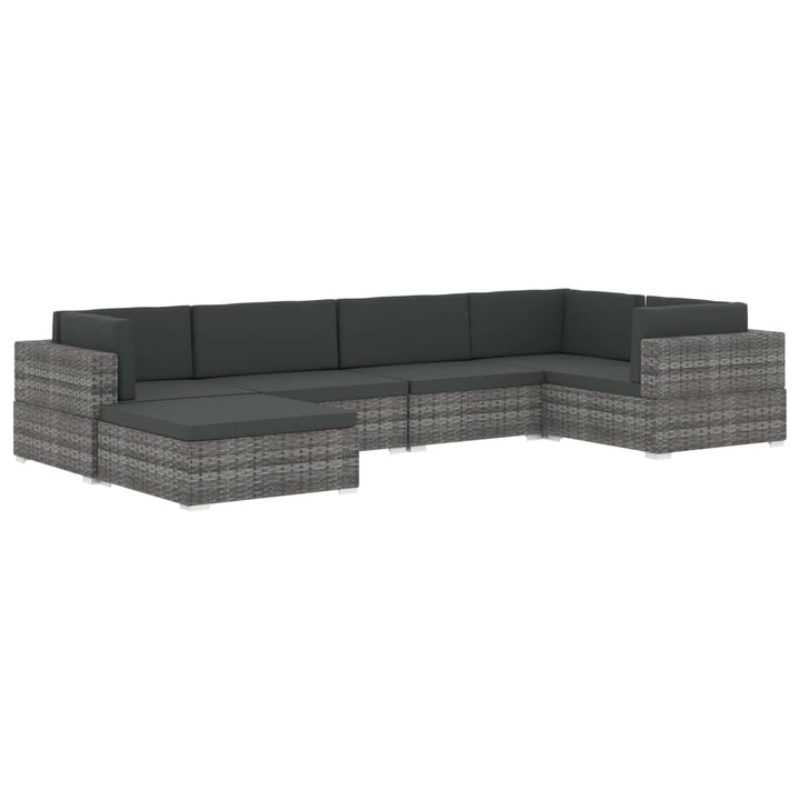 Modular-Sofa-Mittelteil 1 Stk. + Auflagen Poly Rattan Grau