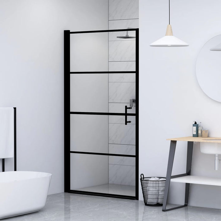 Mampara de ducha cristal templado 81×195 cm negro