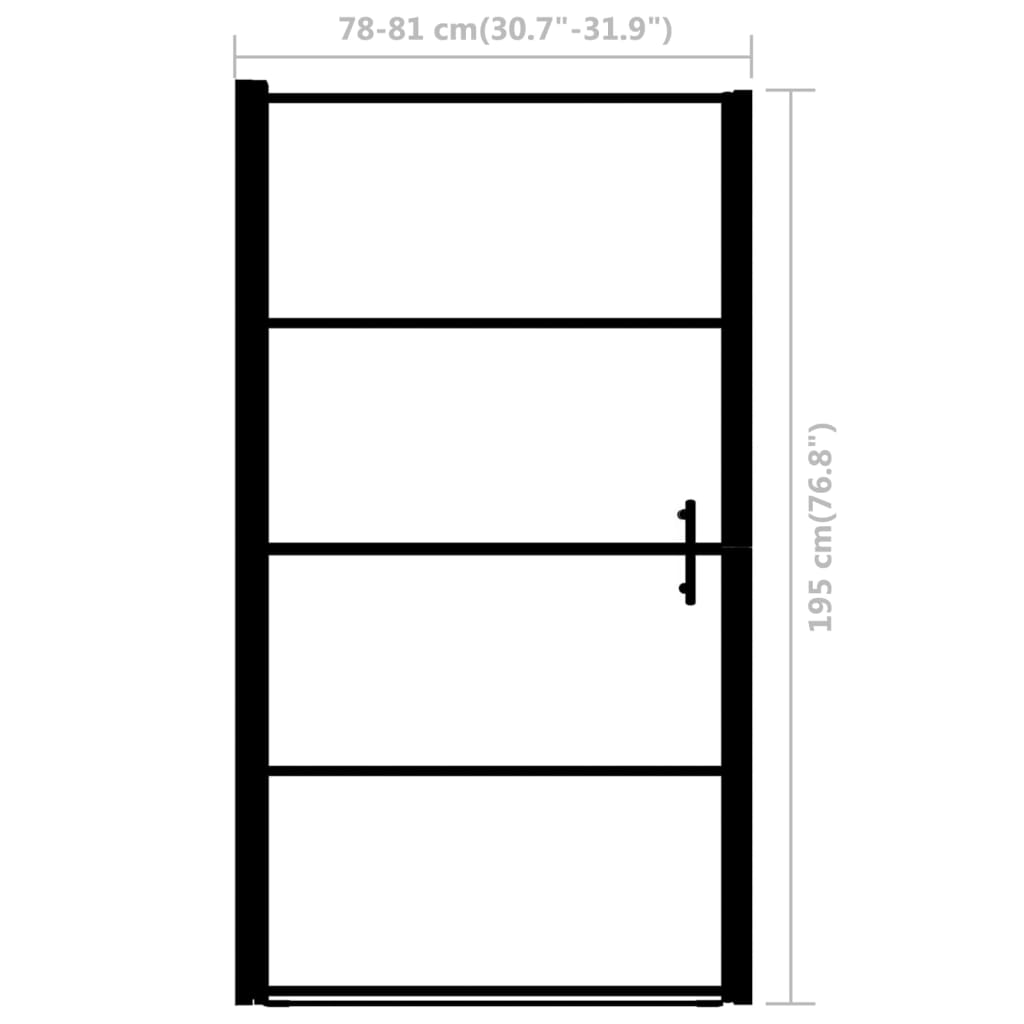 Mampara de ducha cristal templado 81×195 cm negro